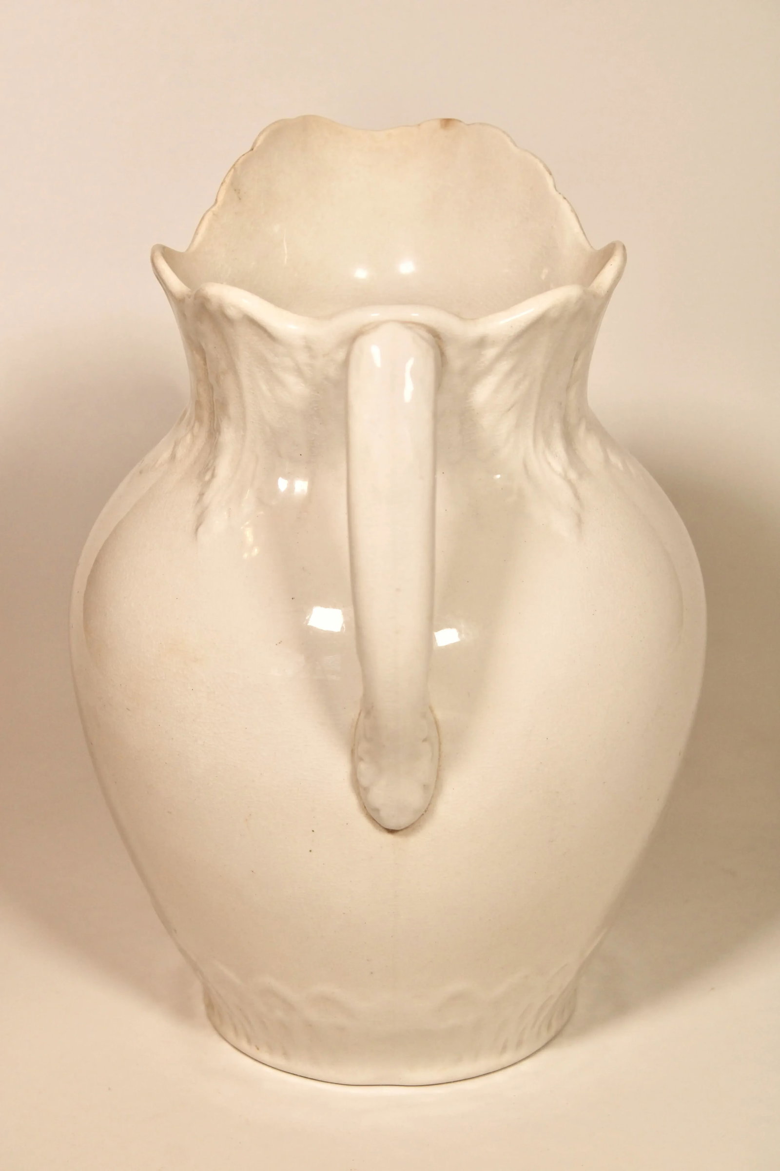 Vintage English White Ironstone Ceramic Pitcher - 3