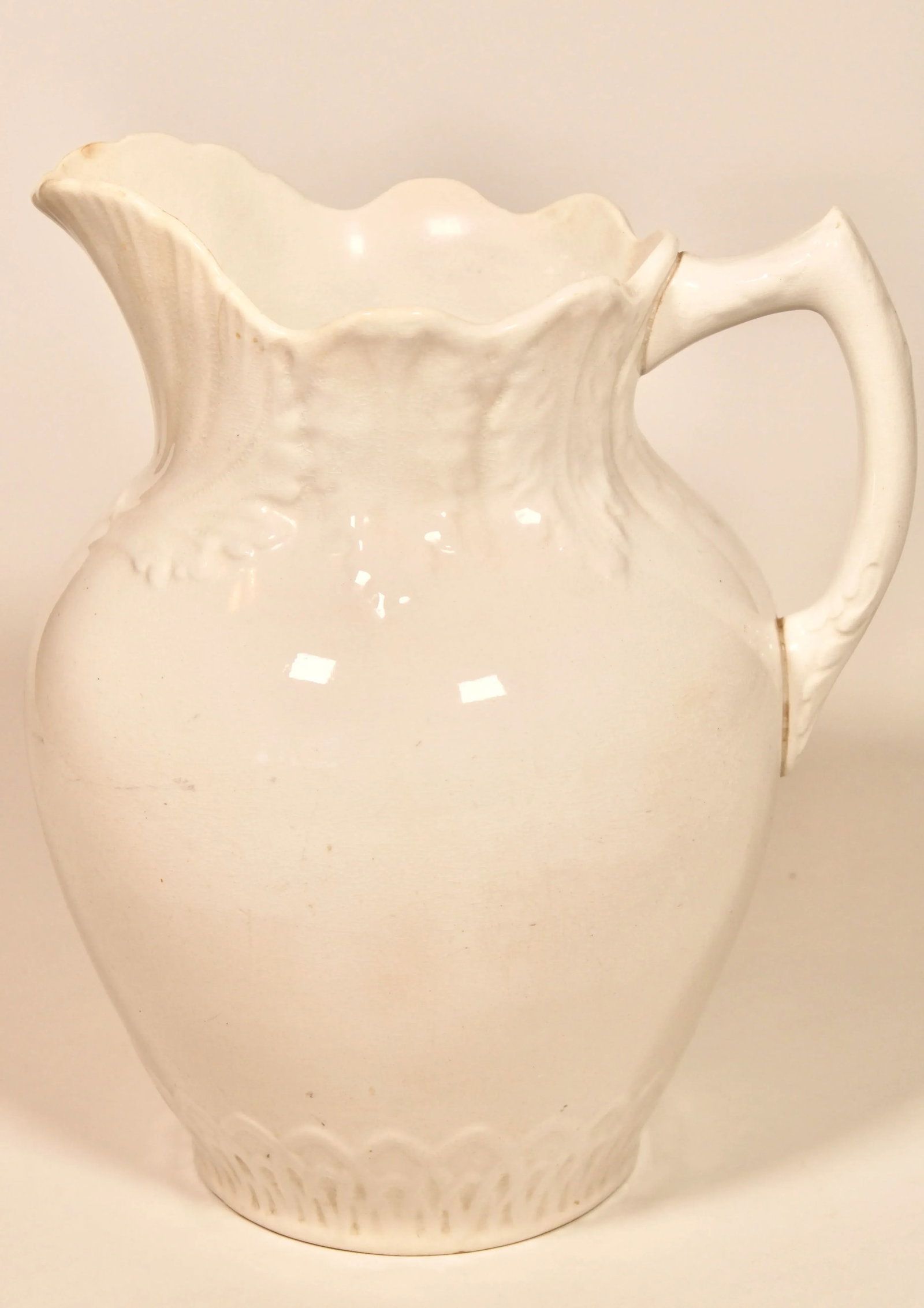 Vintage English White Ironstone Ceramic Pitcher - 4