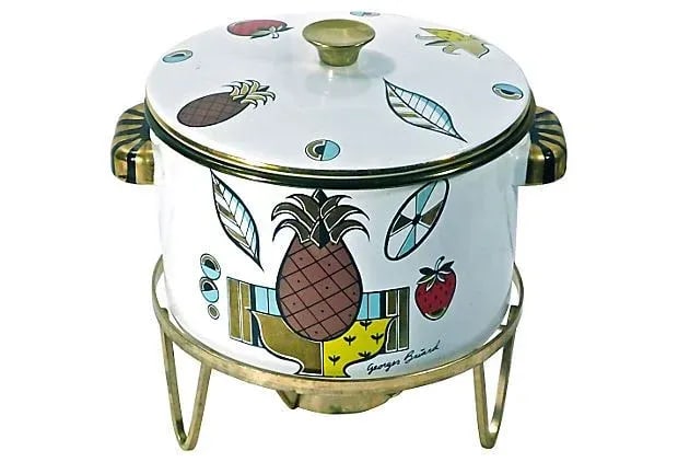 Enamel Mid-Century Modern Dish Warmer (1 of 2)