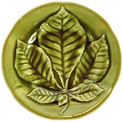 Antique French Majolica Chestnut Leaf Plate (1 of 3)