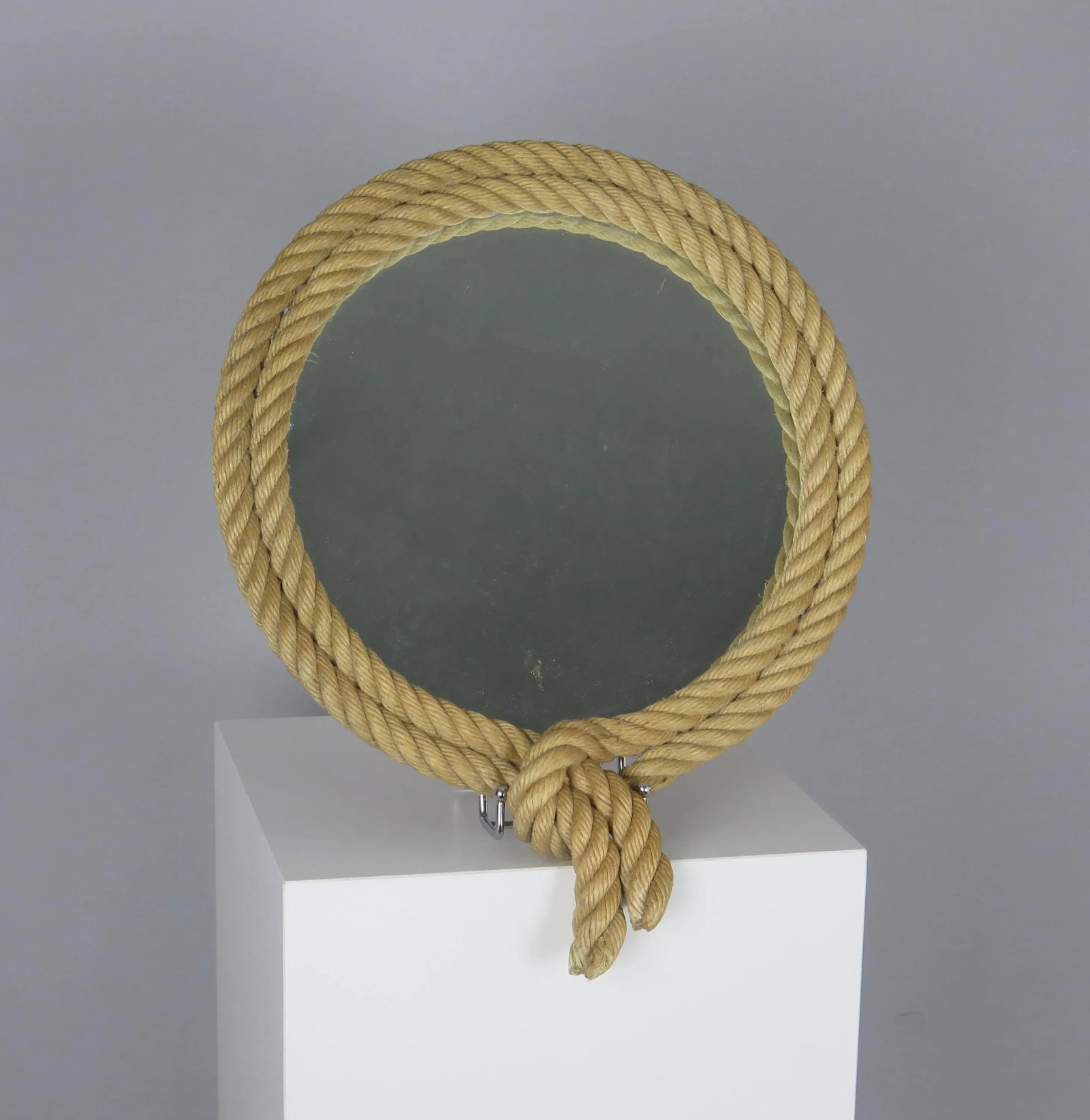 Circa 1960s Audoux Minet French Rope Mirror - 4