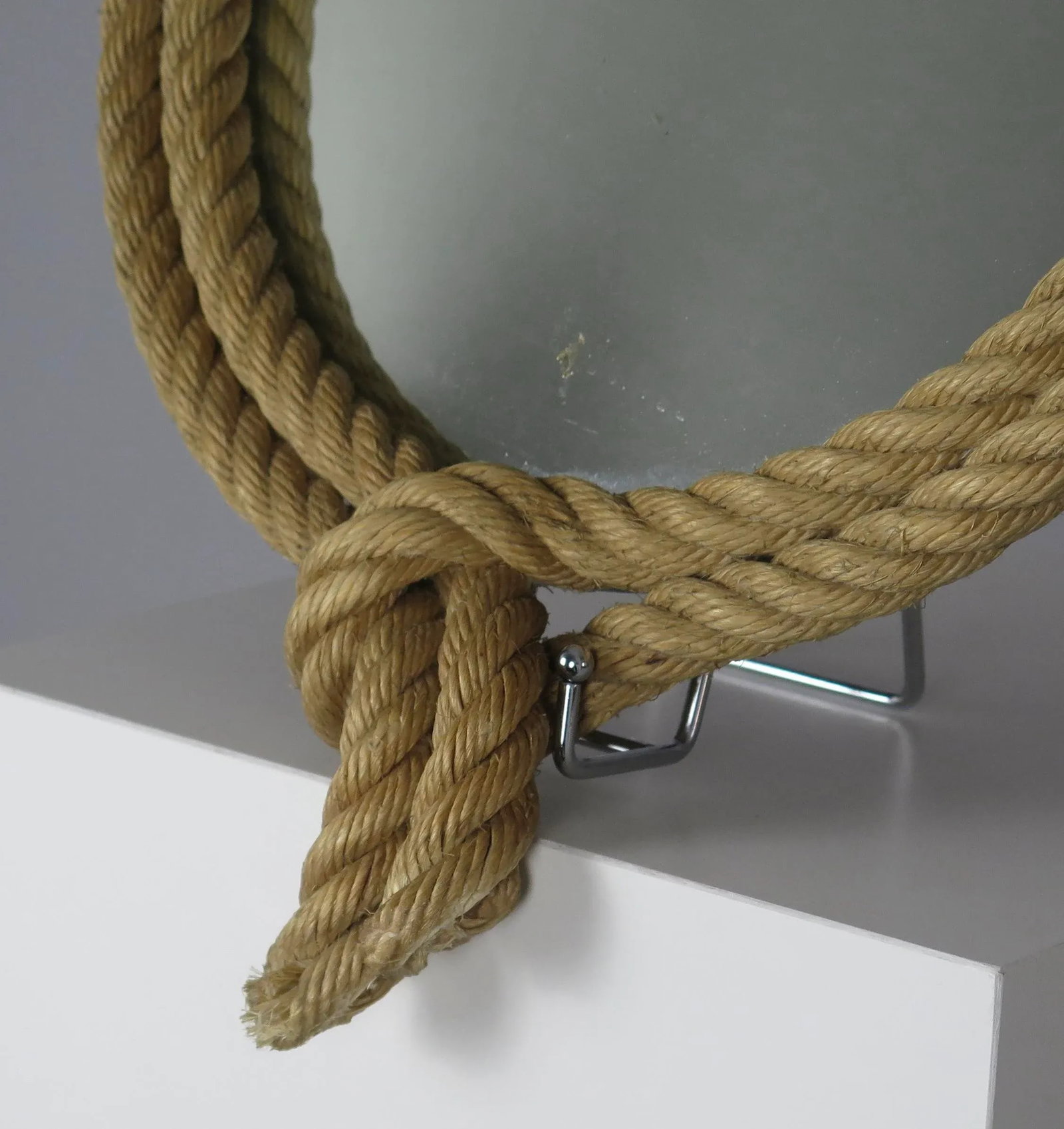 Circa 1960s Audoux Minet French Rope Mirror - 5