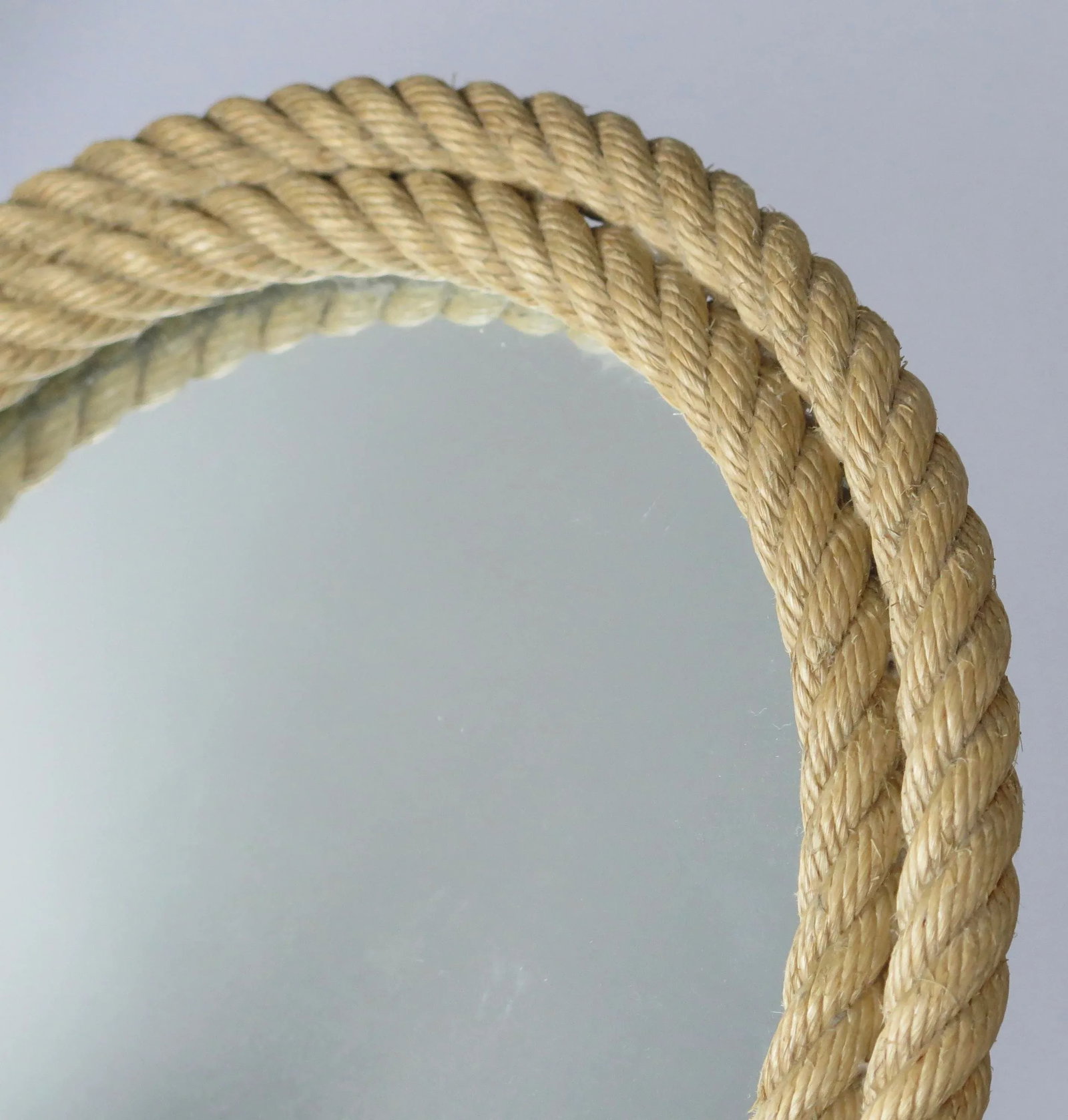 Circa 1960s Audoux Minet French Rope Mirror - 6