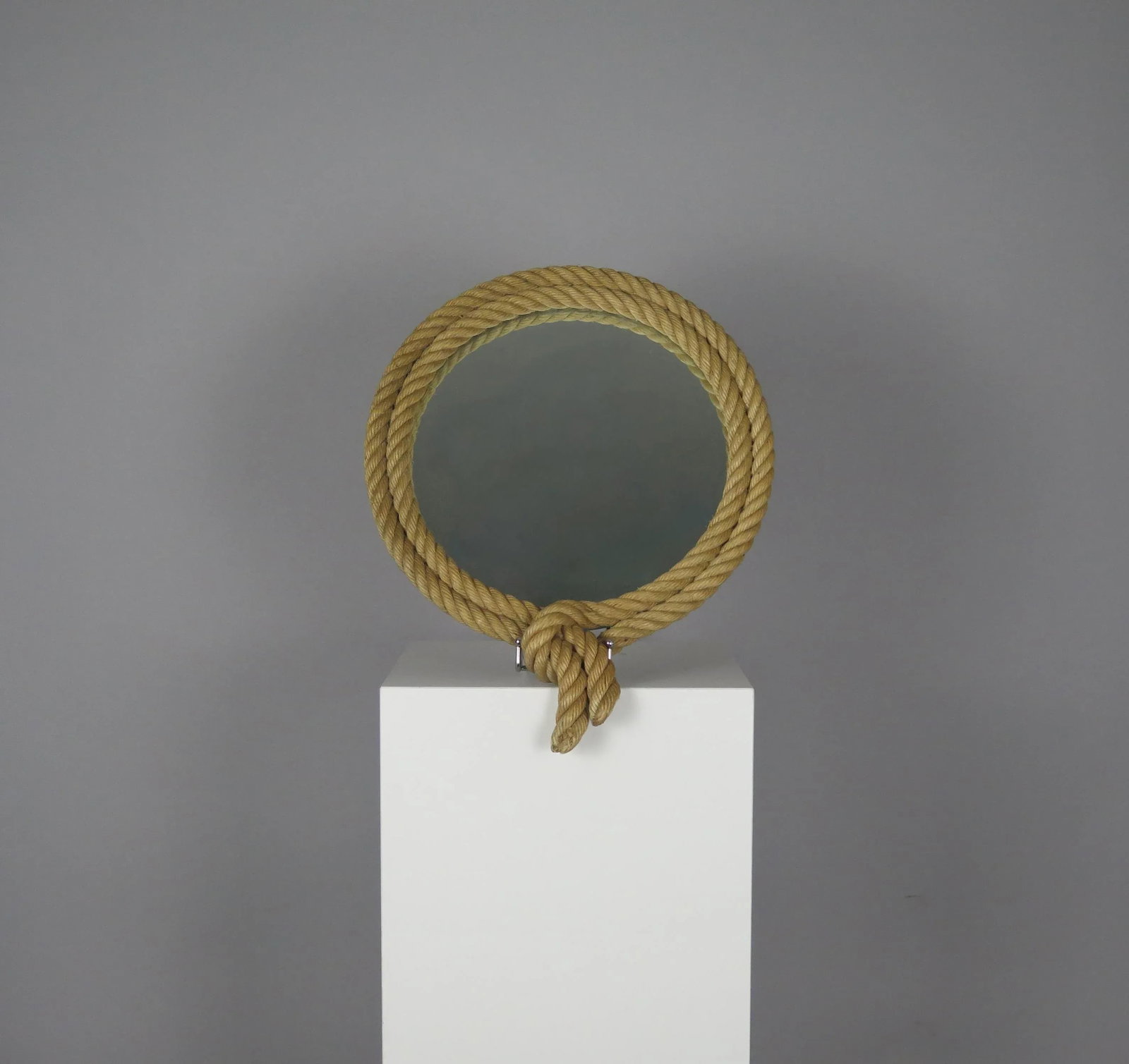 Circa 1960s Audoux Minet French Rope Mirror - 8