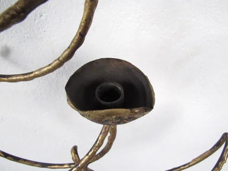 Curtis Jere Mid-Century Sculptural Candle Wall Sconce - 2