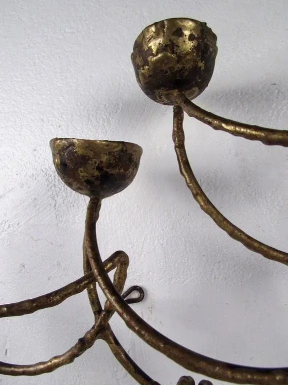 Curtis Jere Mid-Century Sculptural Candle Wall Sconce - 5