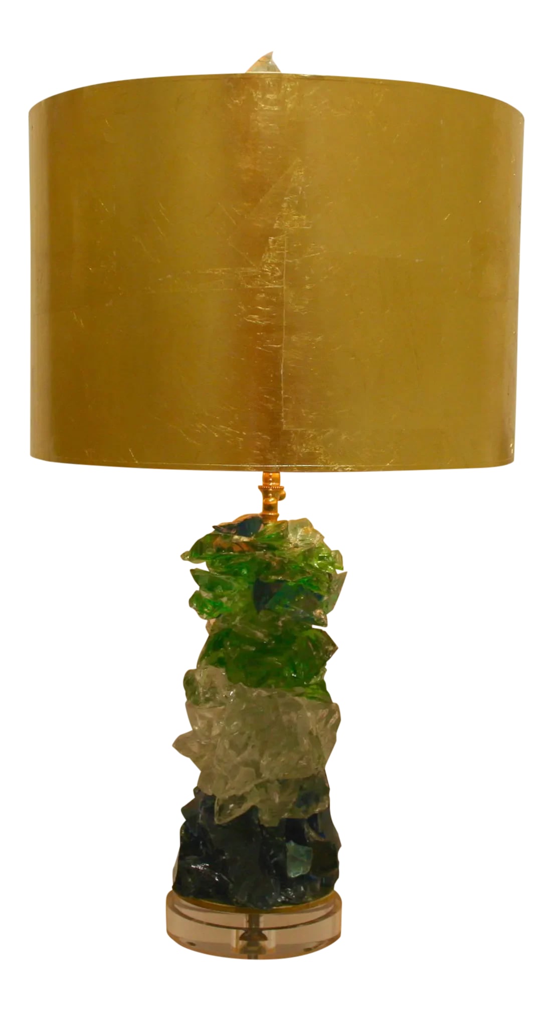 Glass Rock Lamp: "The Rainbow Glass Rock Table Lamp" Need to pull more colors in to your room? Bring a rainbow into the mix with this multicolored glass rock lamp. The stacked layered colors in this modern artisan