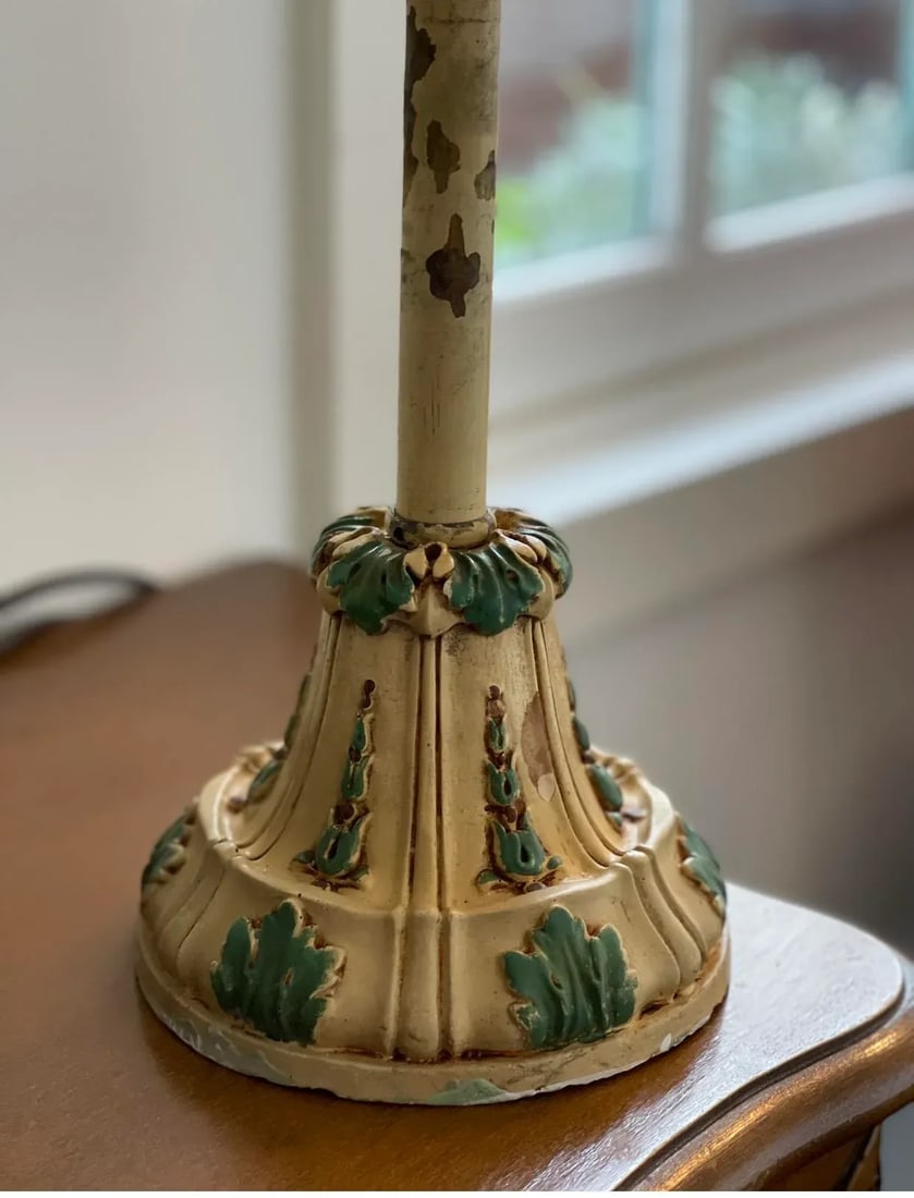 Vintage 1920s Floral Basket Chandelier With Caramel Slag Glass - 7