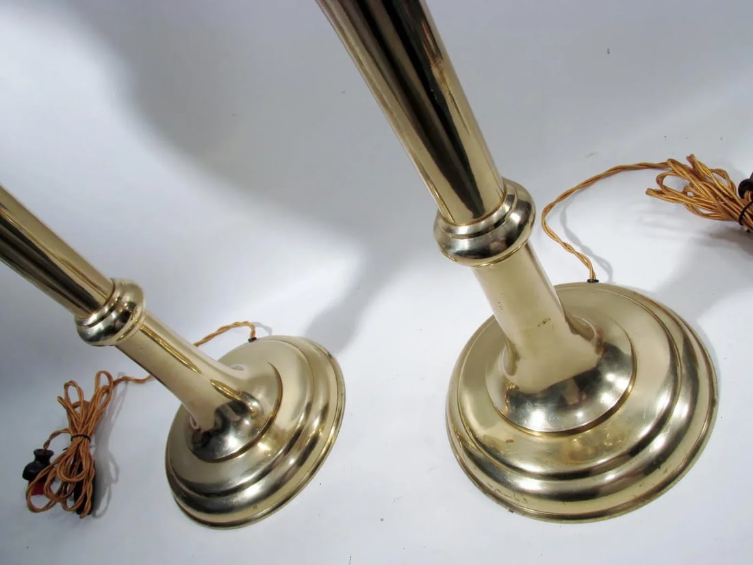 Japanese Brass Lantern Lamps - A Pair - 9