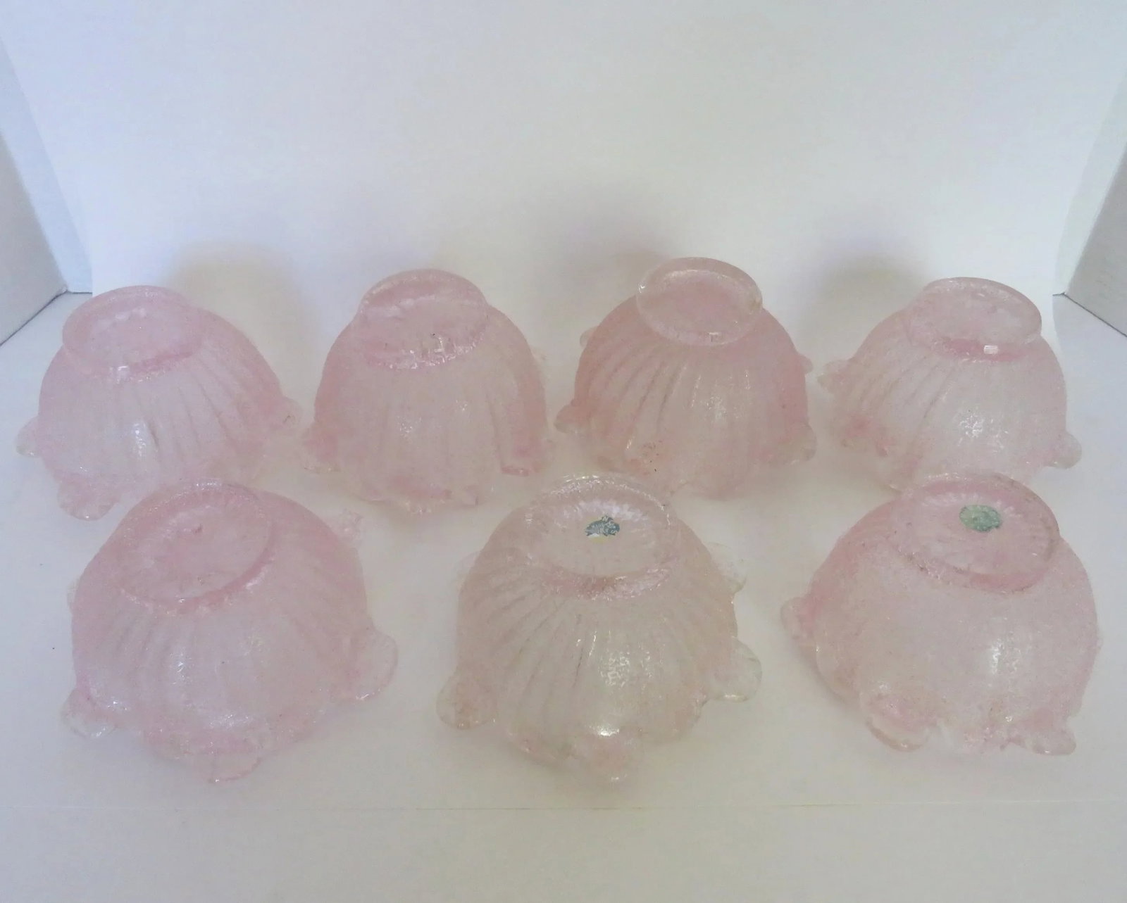 Fratelli Toso Murano Pink Bowls & Plates, Set of 7 - 7