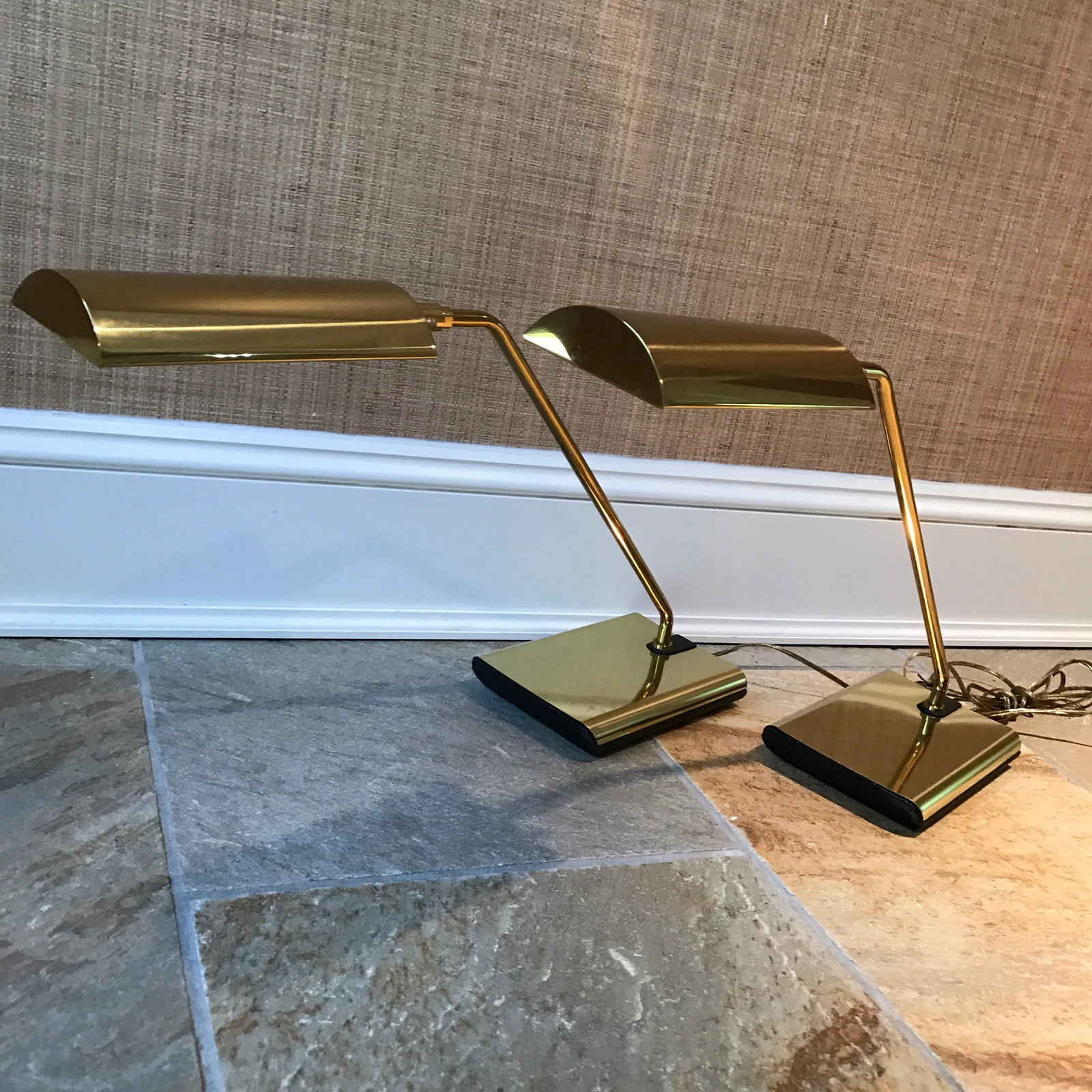 Koch & Lowy Brass Desk Table Lamps Omi - A Pair - 2