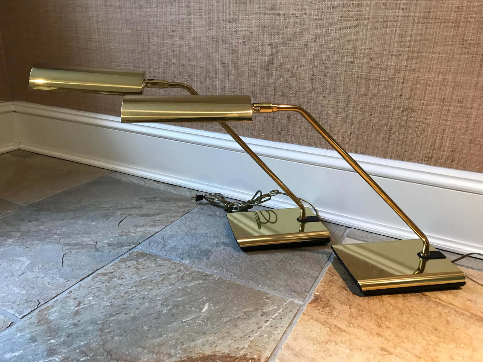 Koch & Lowy Brass Desk Table Lamps Omi - A Pair - 4