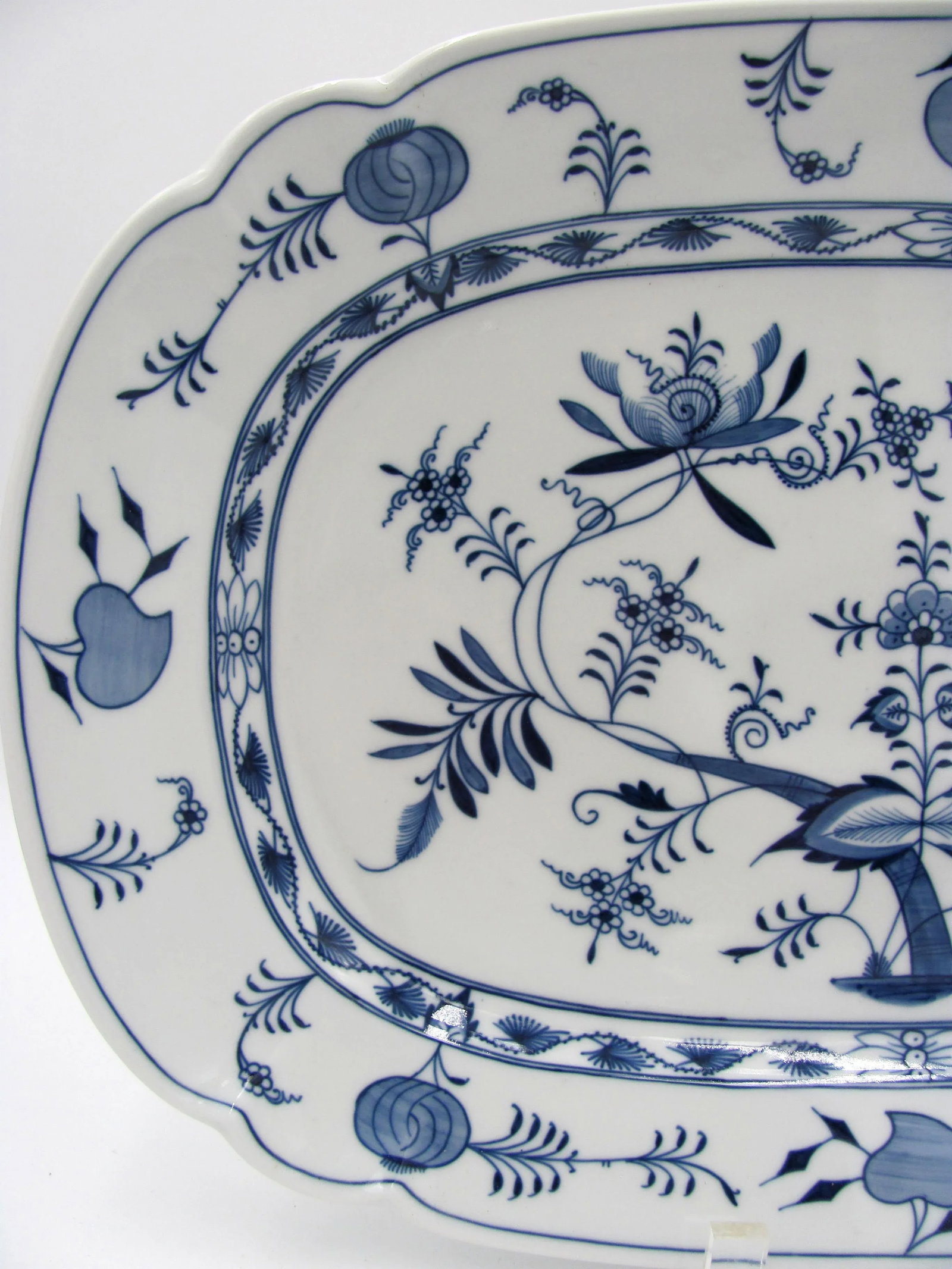 17" Antique German Chinoiserie Meissen Oven and Porcelain Manufactory (Carl Teichert) Rectangular Bl - 2