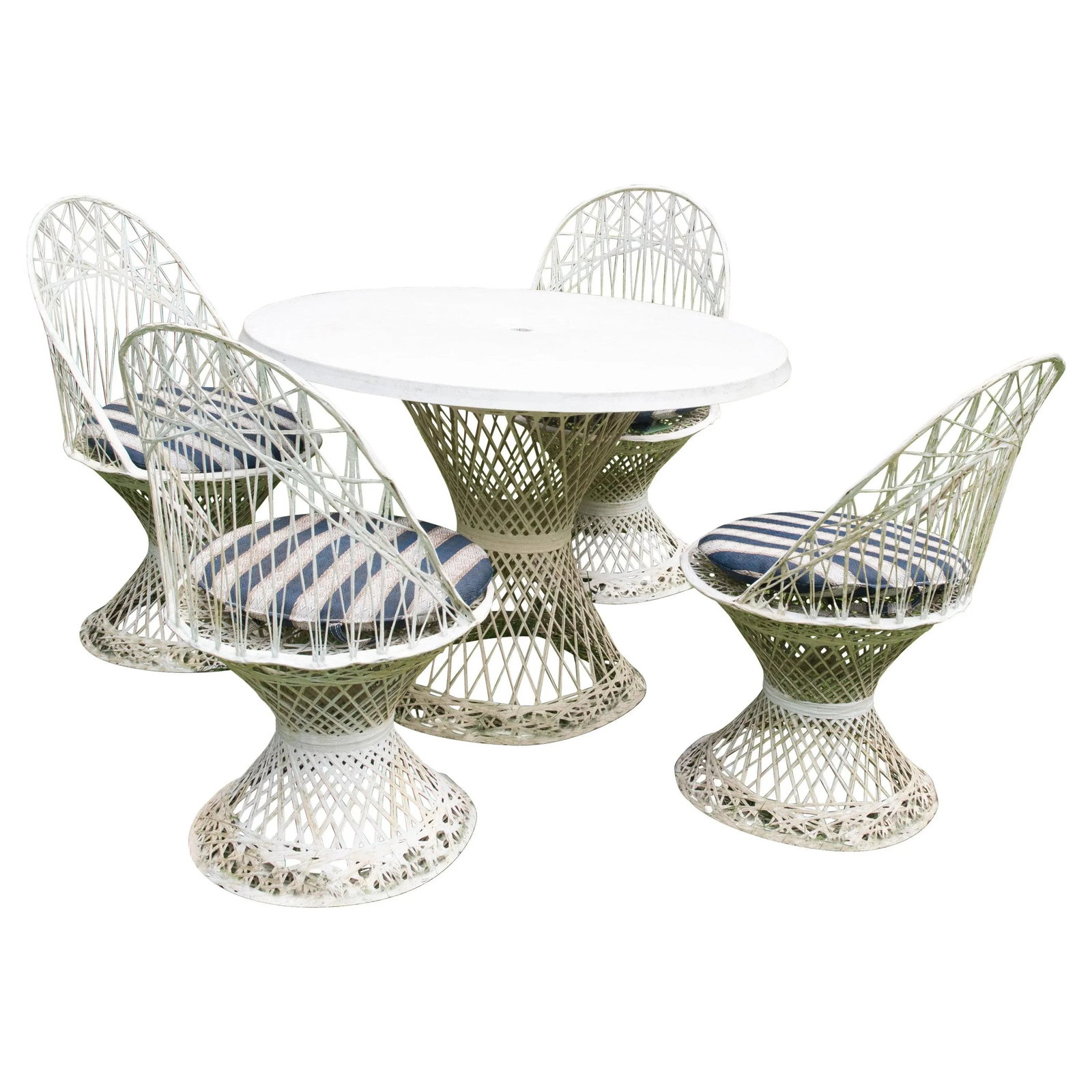 1960s Russell Woodard Four Chairs & Round Table of Spun Fiberglass - Set of 5 - 13