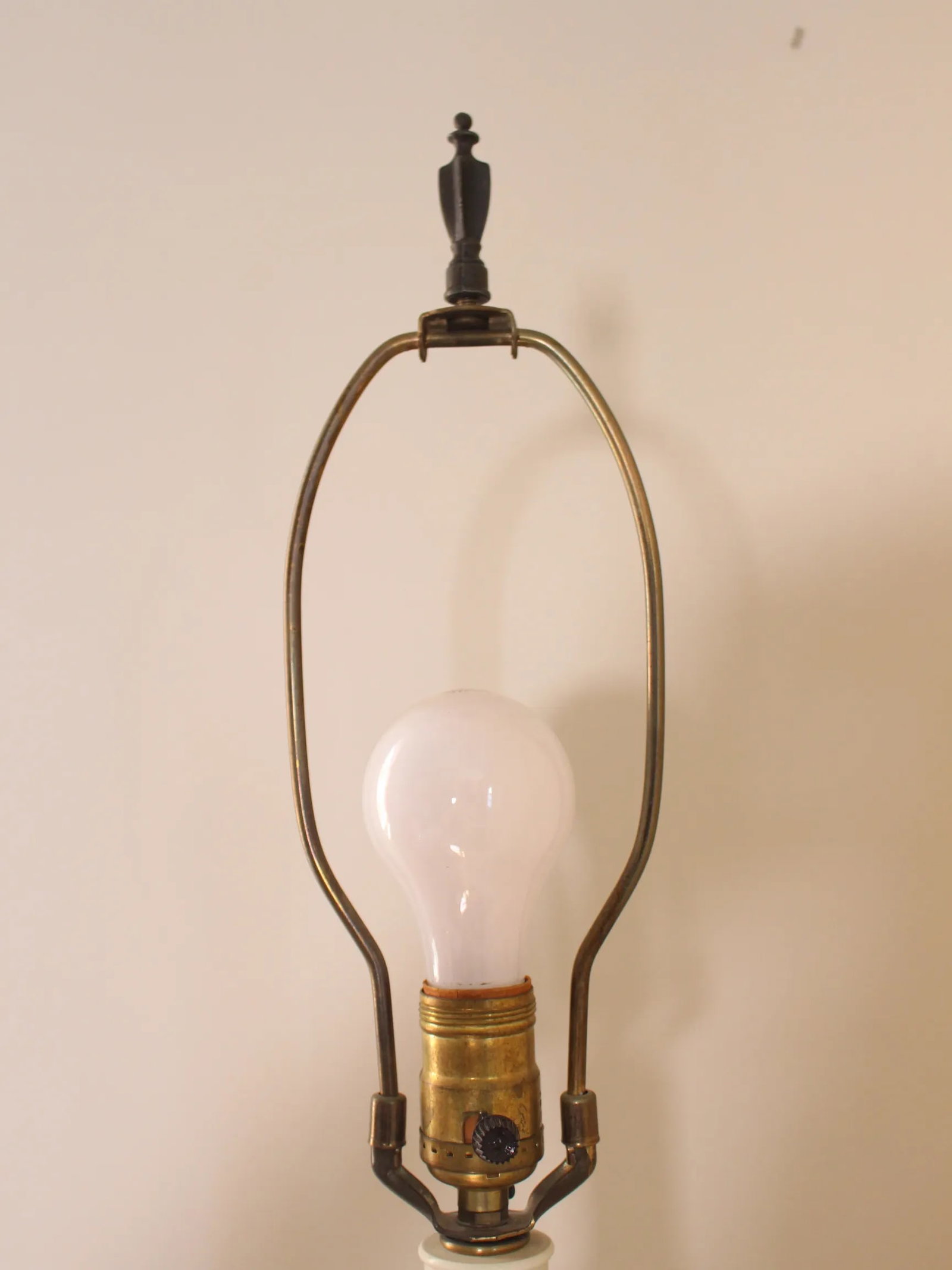 1940's Large-Scale Ceramic Urn Lamps in Eggshell White With Chartreuse Accented Empire Shades - a Pa - 8