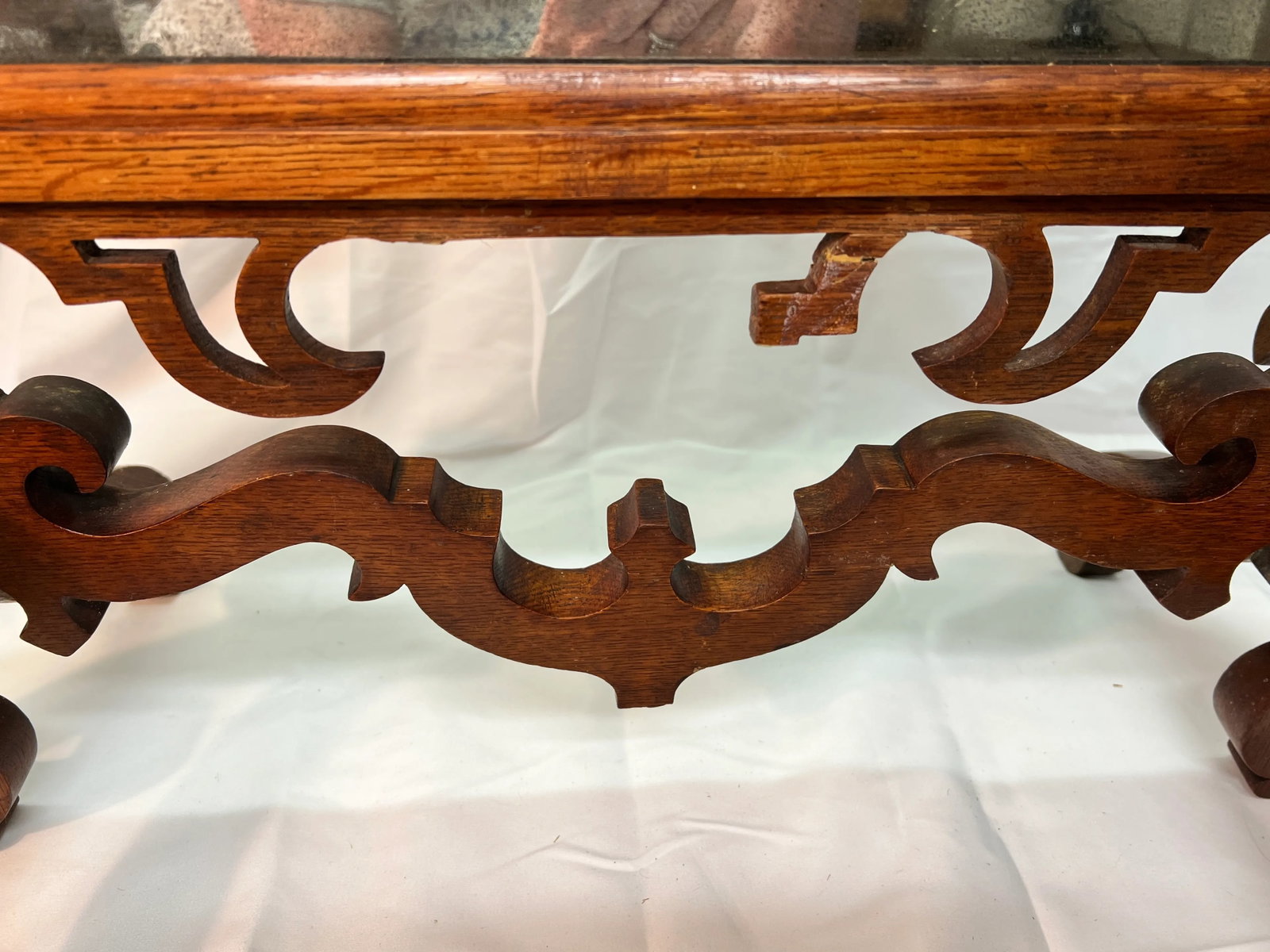 English Oak Floor Standing Dressing Mirror - 5