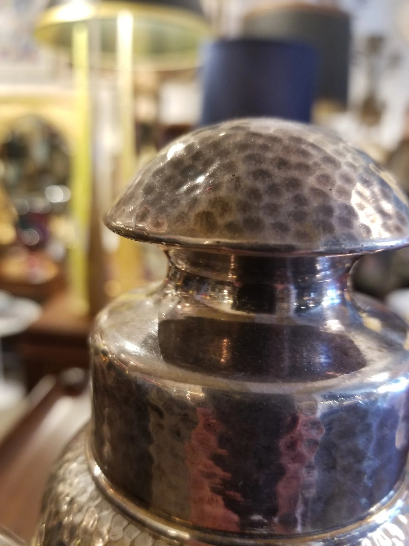 1920s Apollo Bernard Rice's Sons Art Deco Vintage Nickel Silver Hammered Cocktail Shaker & 6 Cocktai - 6