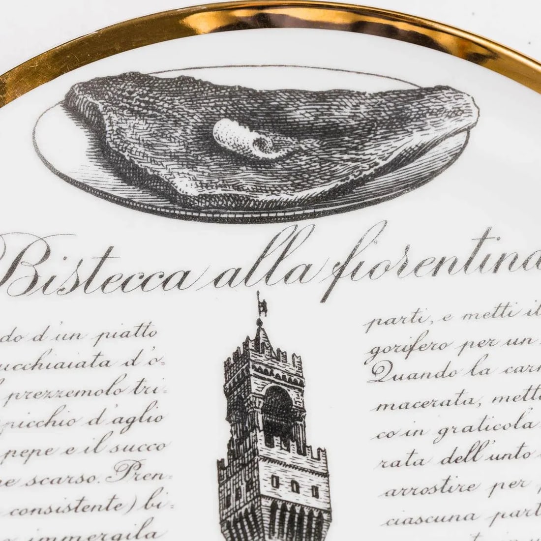 Vintage Piero Fornasetti Specialita Toscane Recipe Plate #5 - 2