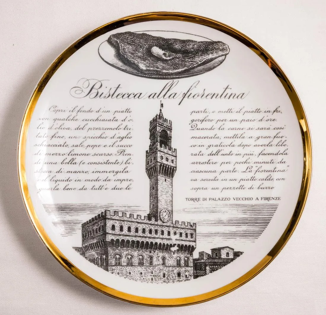 Vintage Piero Fornasetti Specialita Toscane Recipe Plate #5 - 6