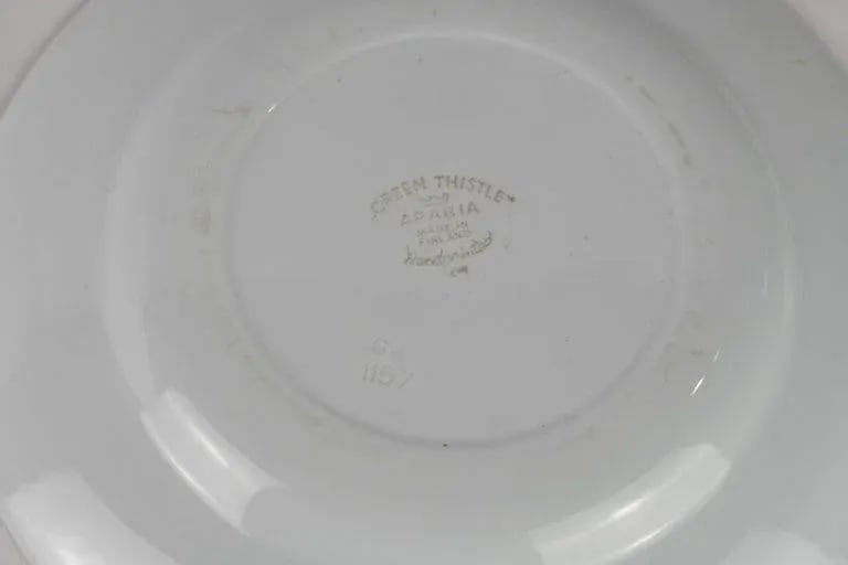 Green Thistle Dinner Plates, Arabia of Finland - Set of 14 - 4