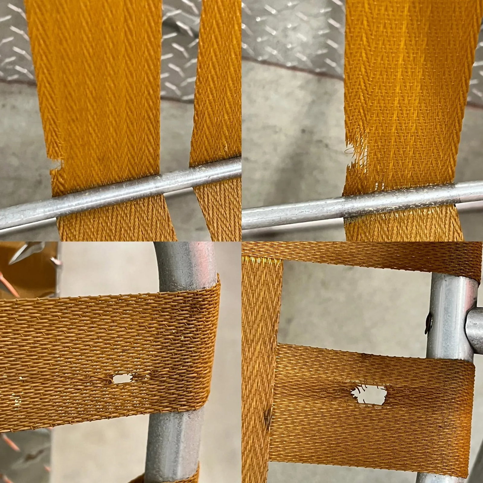 Vintage Aluminum Strap Folding Chairs - Set of 4 - 10