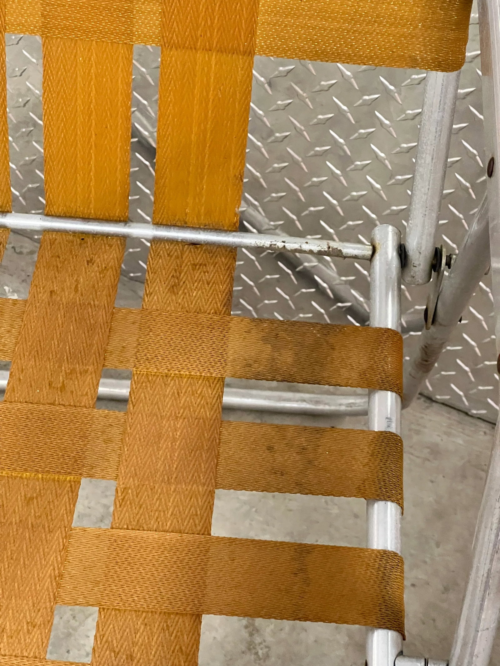 Vintage Aluminum Strap Folding Chairs - Set of 4 - 8