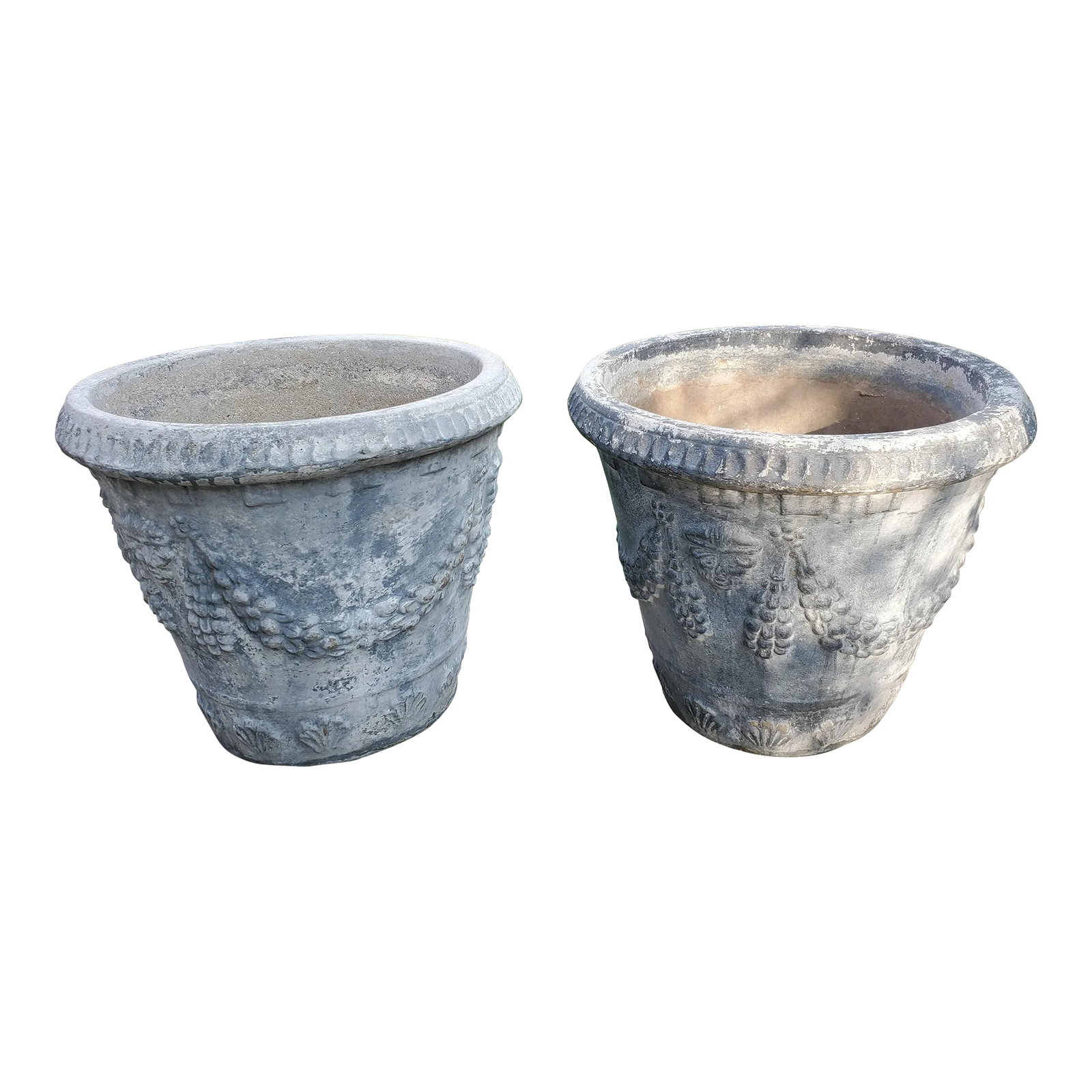 Pair of Large Cast Stone Concrete Neoclassical Style Garden Planters (1 of 13)