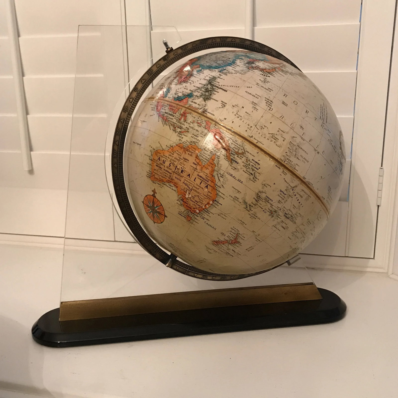 1970's World Globe With Acrylic Stand - 10