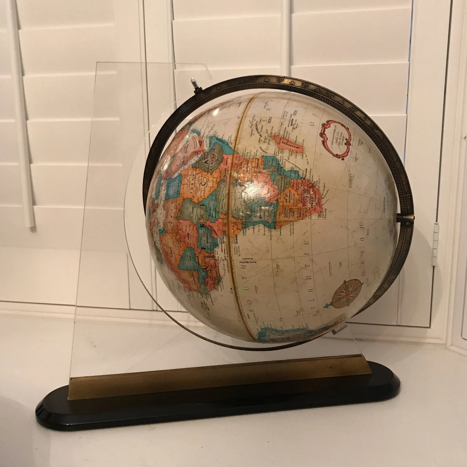 1970's World Globe With Acrylic Stand - 2