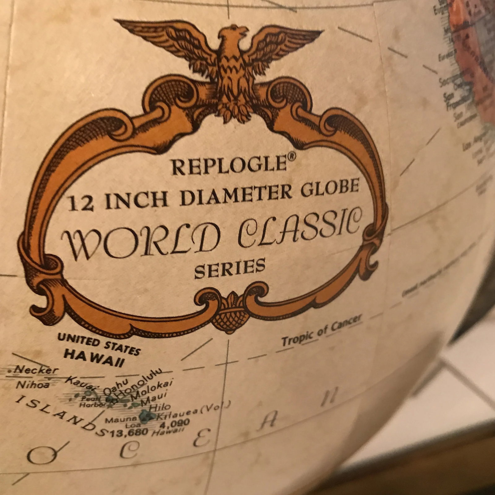 1970's World Globe With Acrylic Stand - 4