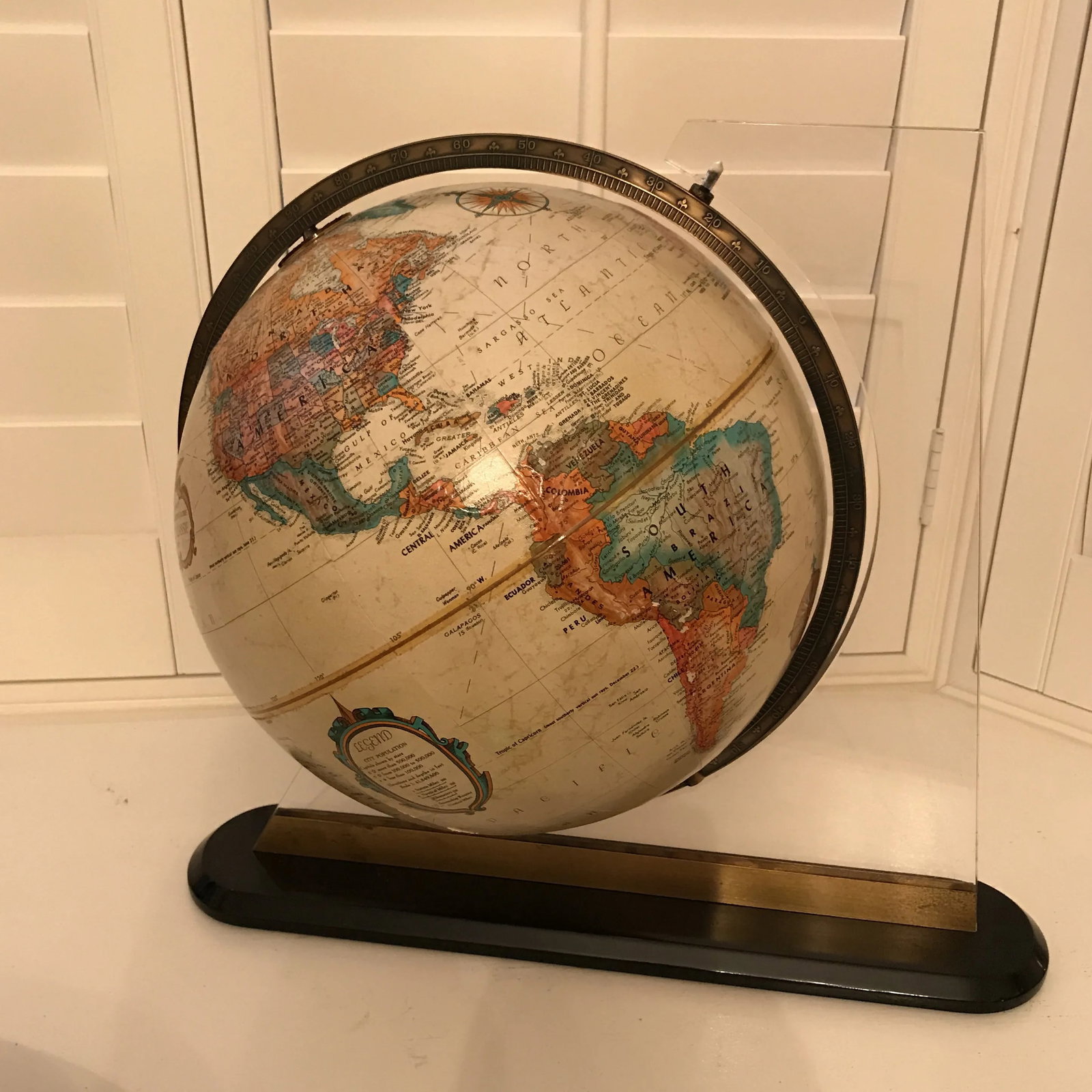 1970's World Globe With Acrylic Stand - 8