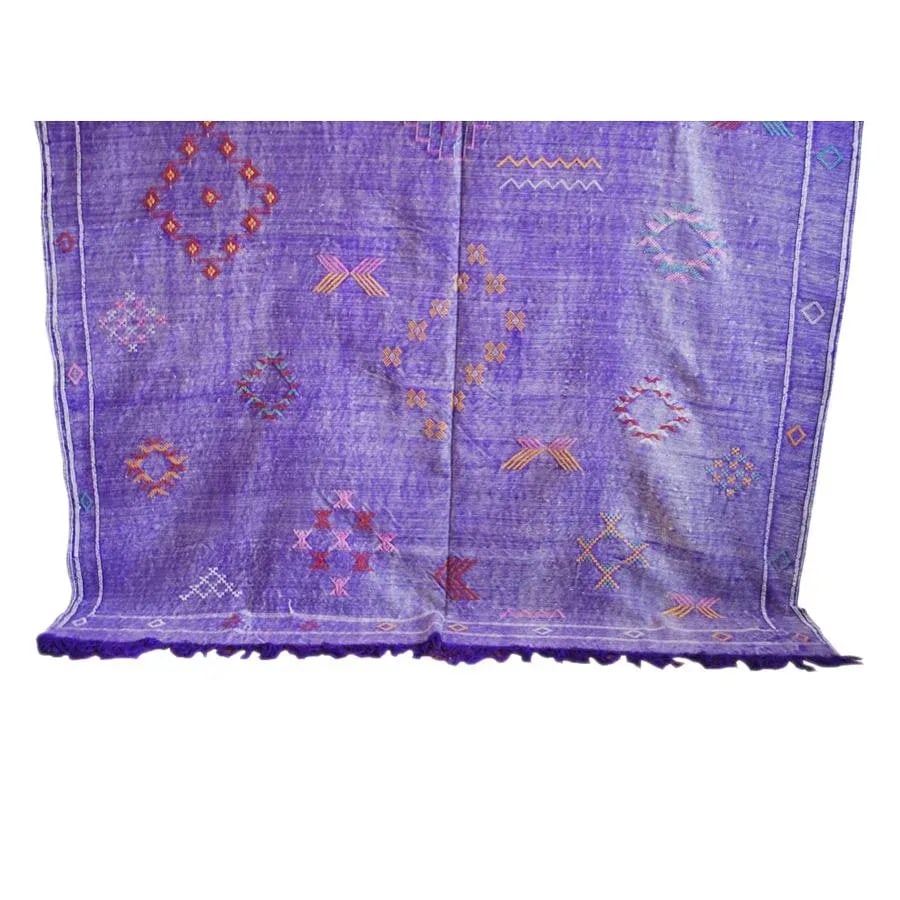 Bright Purple Silk Sabra Rug - 6' * 10' - 3