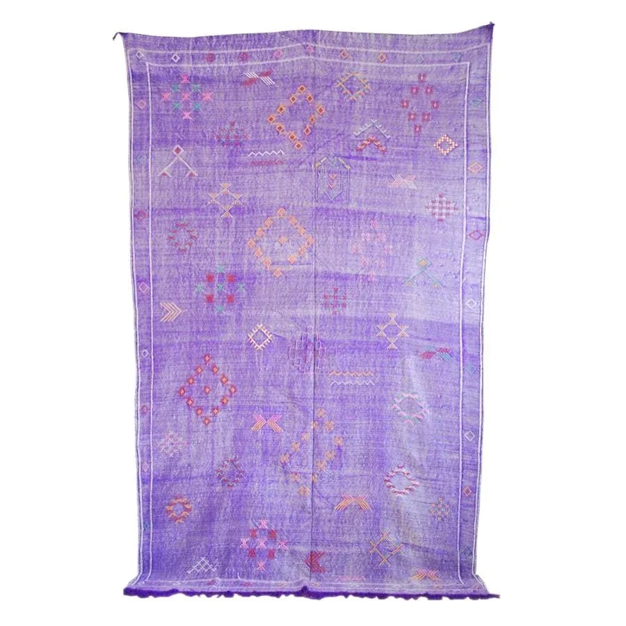 Bright Purple Silk Sabra Rug - 6' * 10' - 4