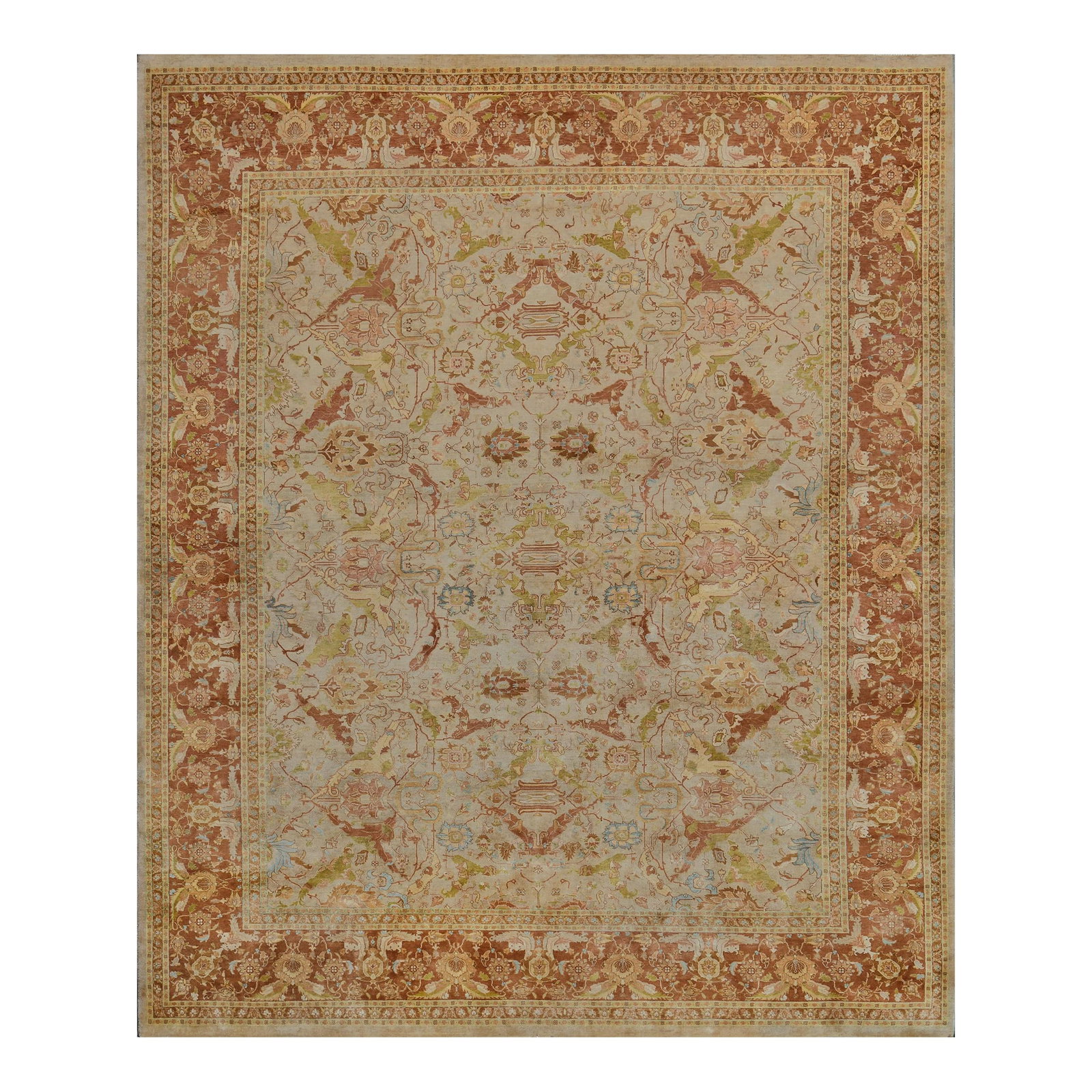 Mansour Tabriz - 8'3" X 10'3": Brand new handwoven Tabriz from Pakistan woven by master weavers features an exceptional weave and a masterful color combination. 100% fine wool and natural dyes. Condition: Alterations: Original Cond