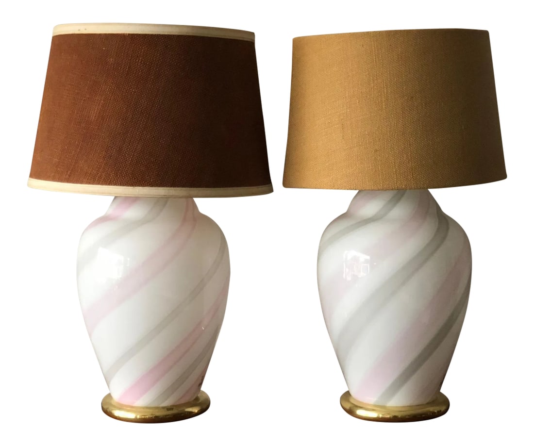 1980s Murano Glass Lamps - a Pair