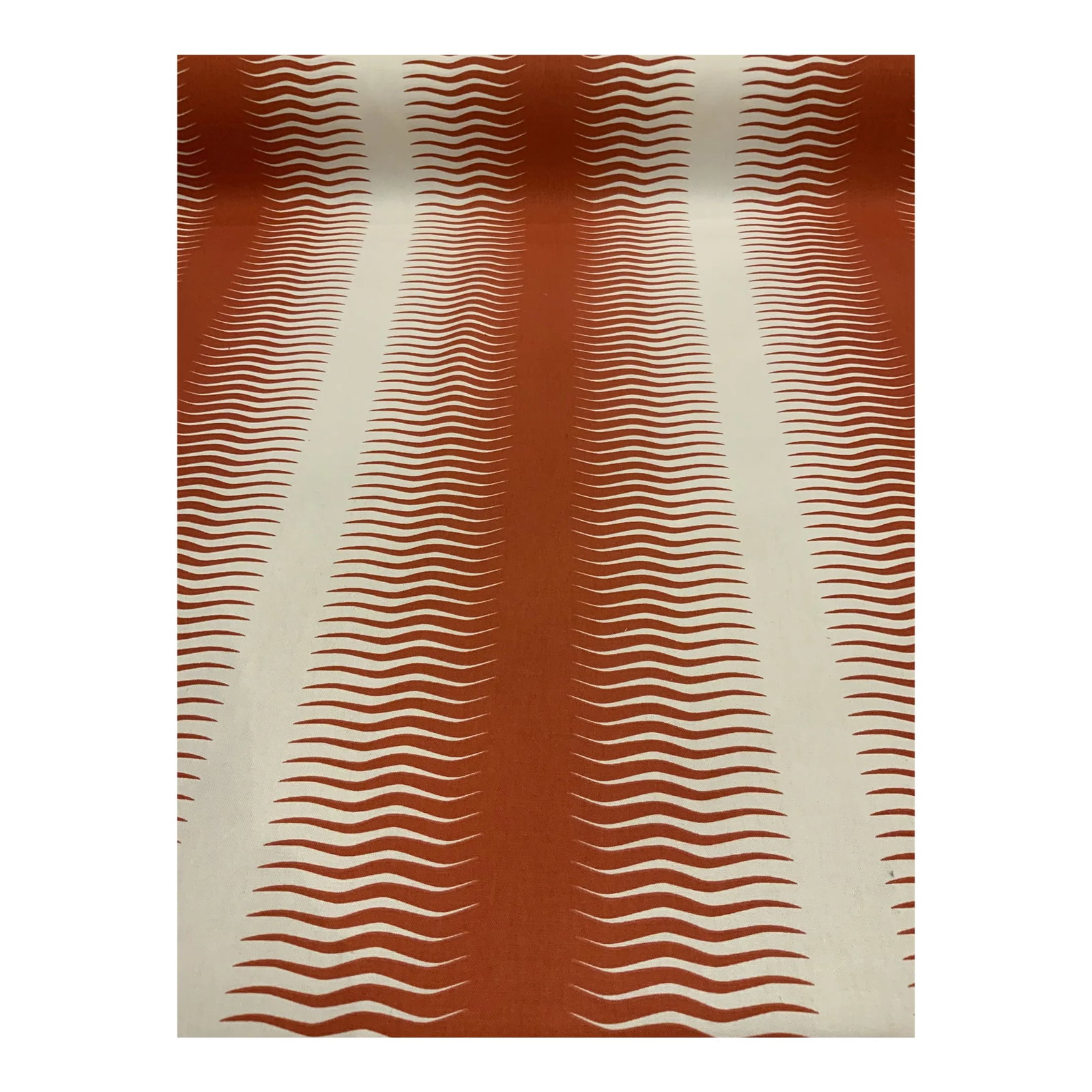 Robert Allen: Gita Stripe Persimman F8079-Terra Wave Print Designer Fabric - 44 Yards