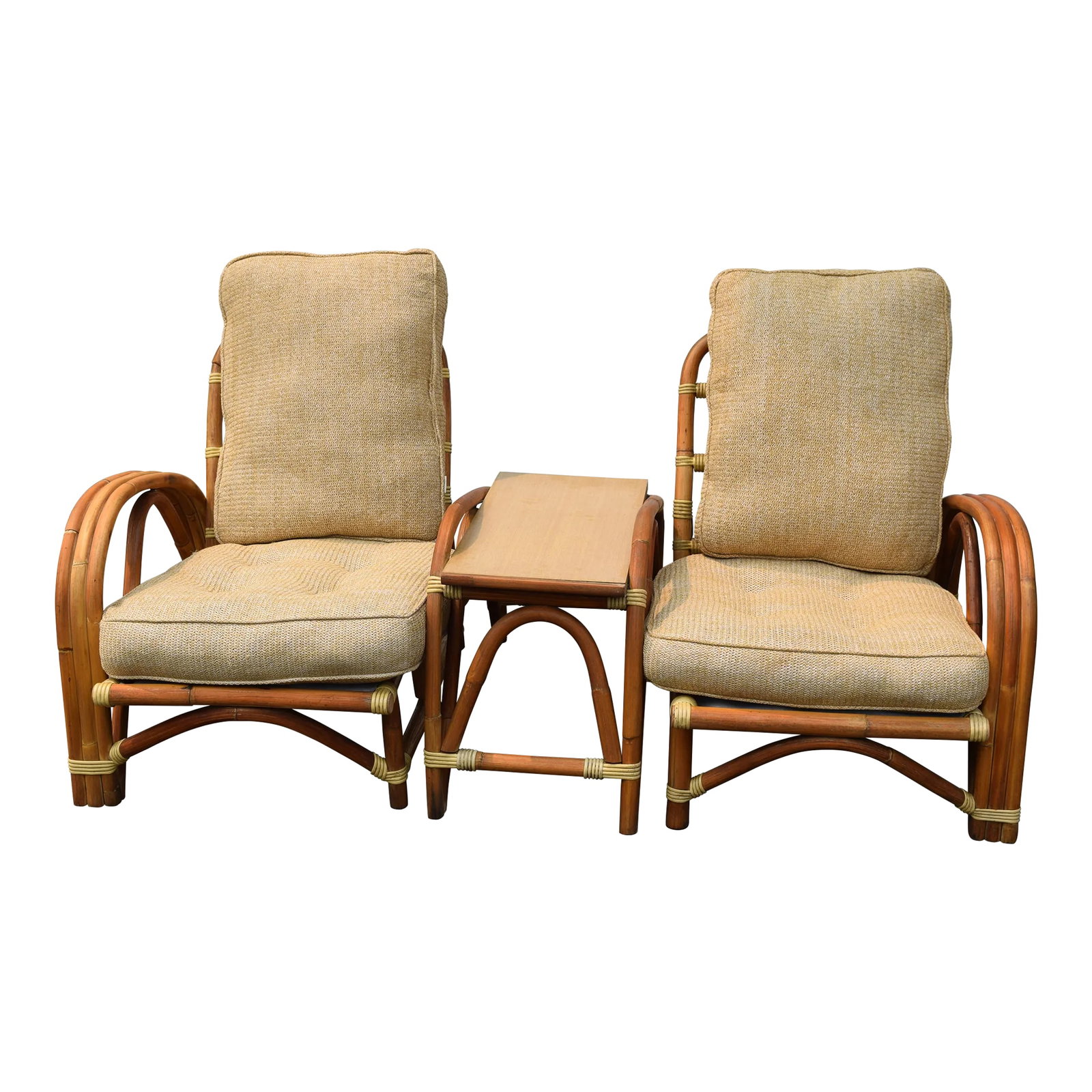Vintage Ritts Tropitan Rattan Bamboo Bentwood Patio Set, 3 Pieces (1 of 8)