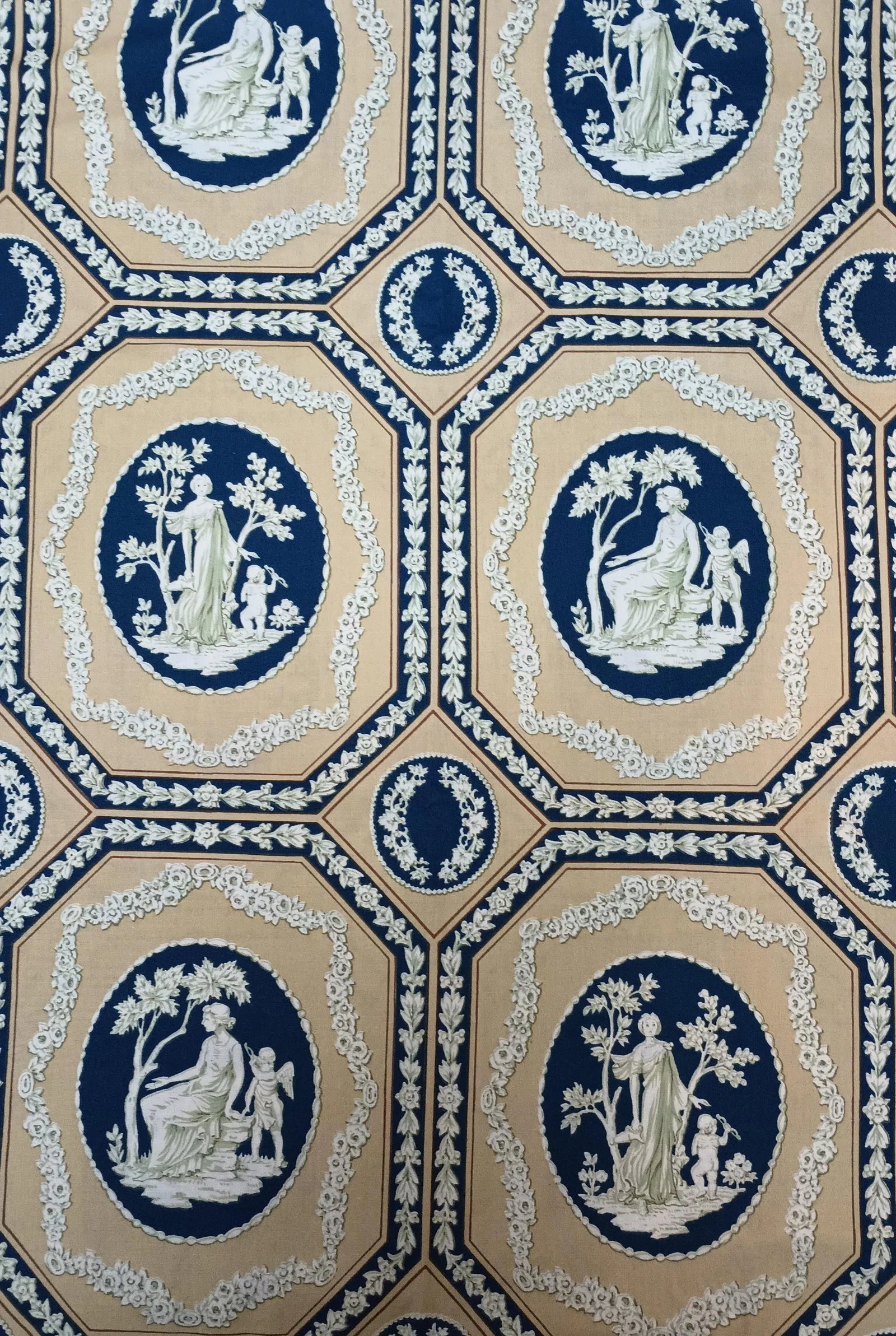 Schumacher Wedgwood "Jasperware" Print Vintage Cotton Fabric 3.75 Yards - 5