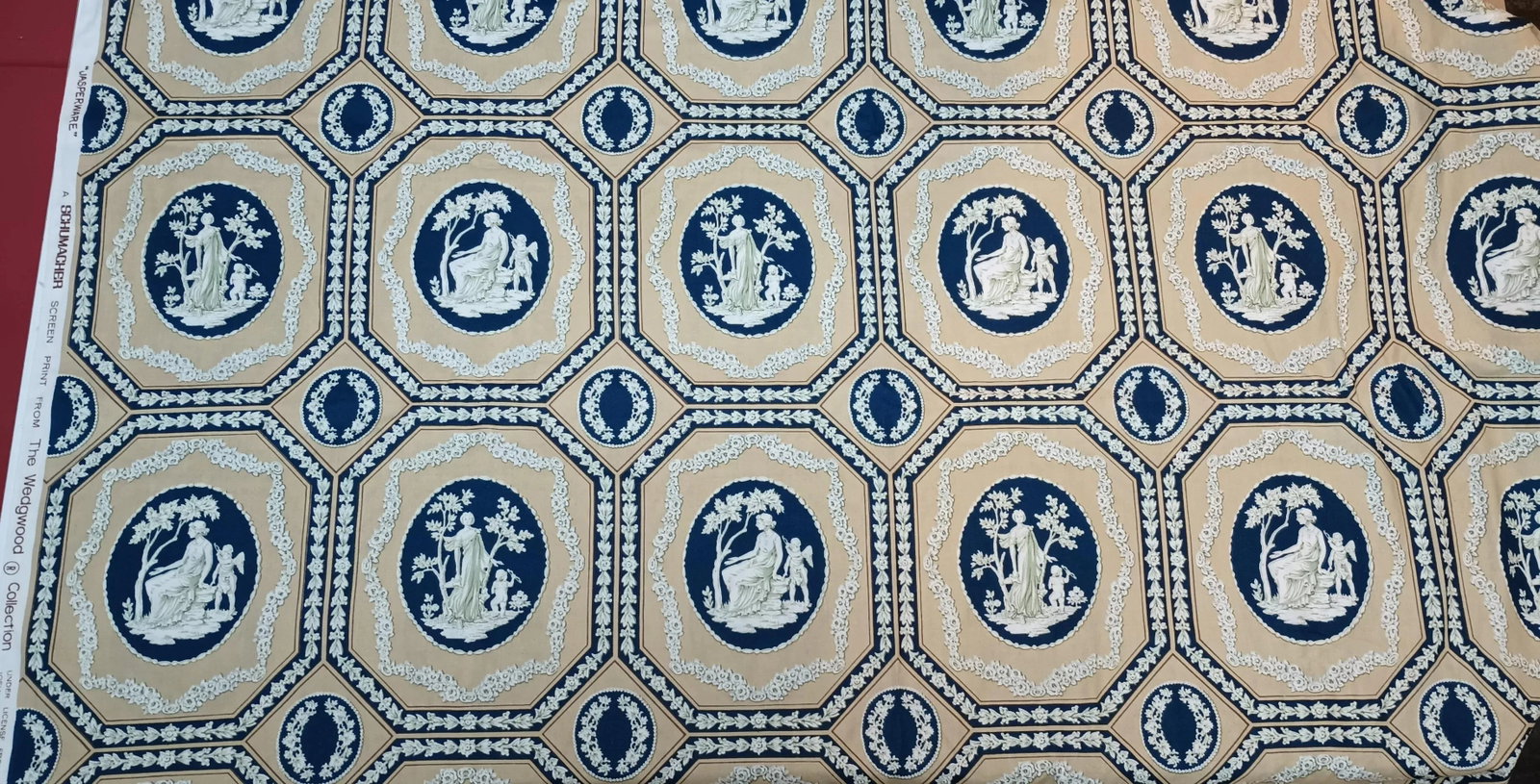 Schumacher Wedgwood "Jasperware" Print Vintage Cotton Fabric 3.75 Yards - 8