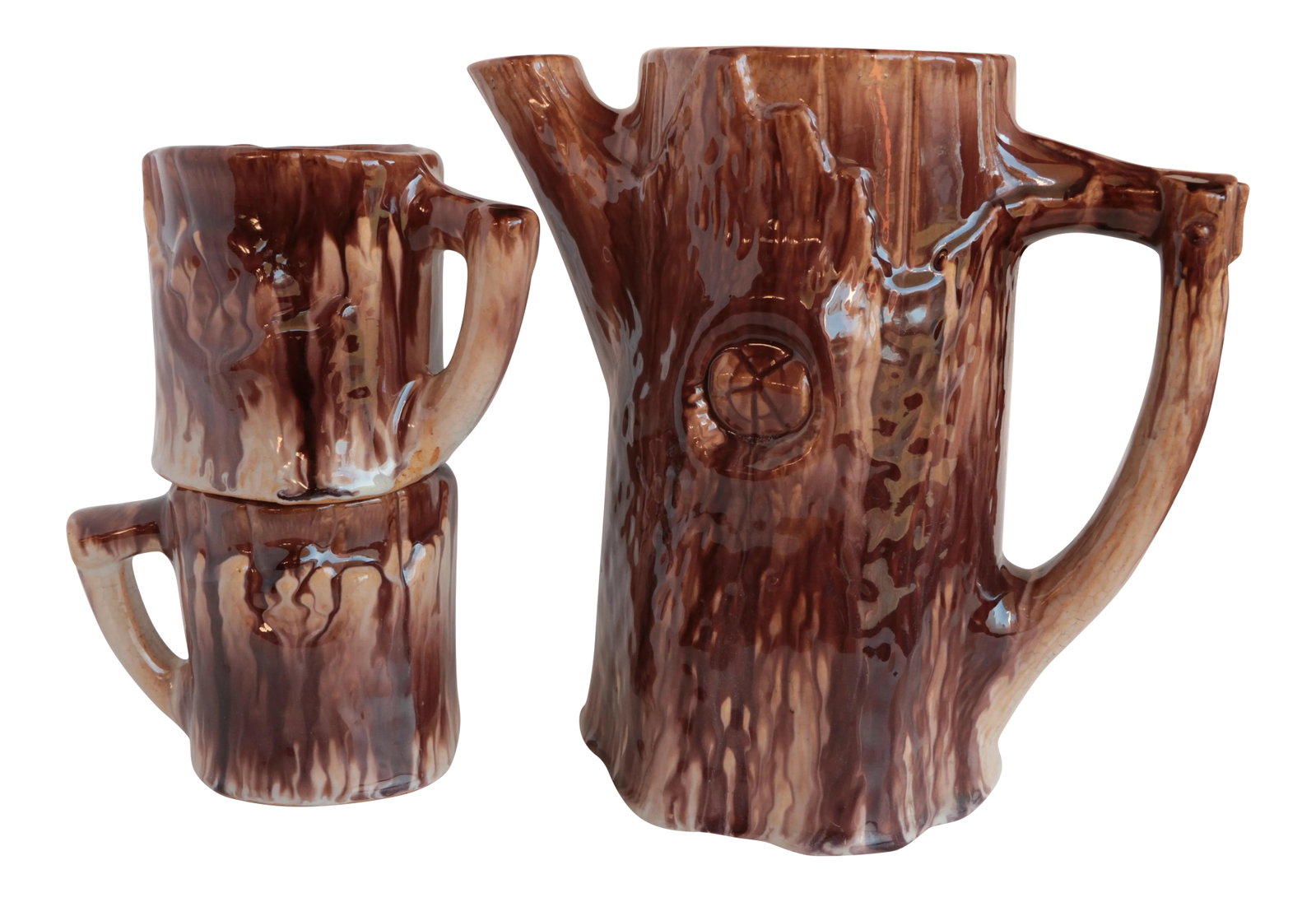 Mid 20th Century Faux Bois Majolica Beverage Set (1 of 12)