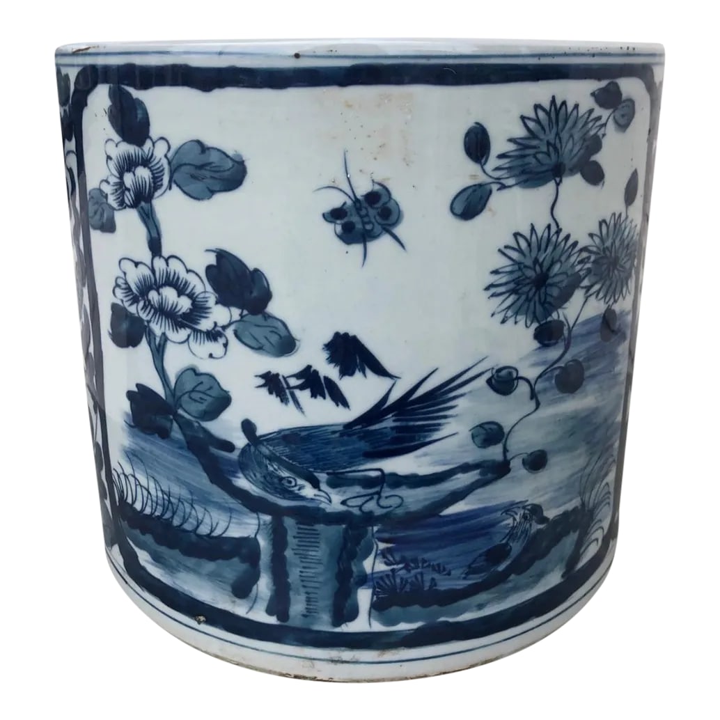 Chinoiserie Planter With Bird in Window Motif (1 of 6)