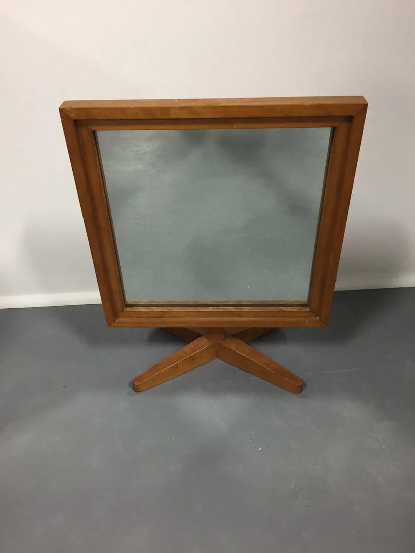 Mid-Century Wooden Table Mirror - 5