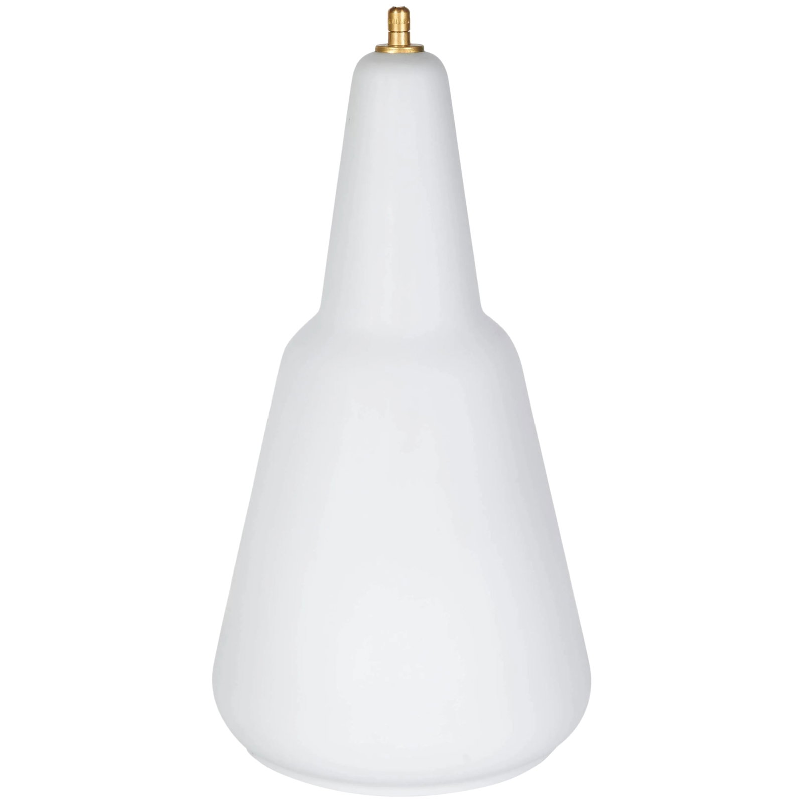 Large Italian 1950s Case Glass Pendant Light: One of a group of Italian handblown pendant light, circa 1950. Glass shade is layered with a clear satin finished over white in a tear drop shape. Holds one standard light bulb. Measures: Shade is