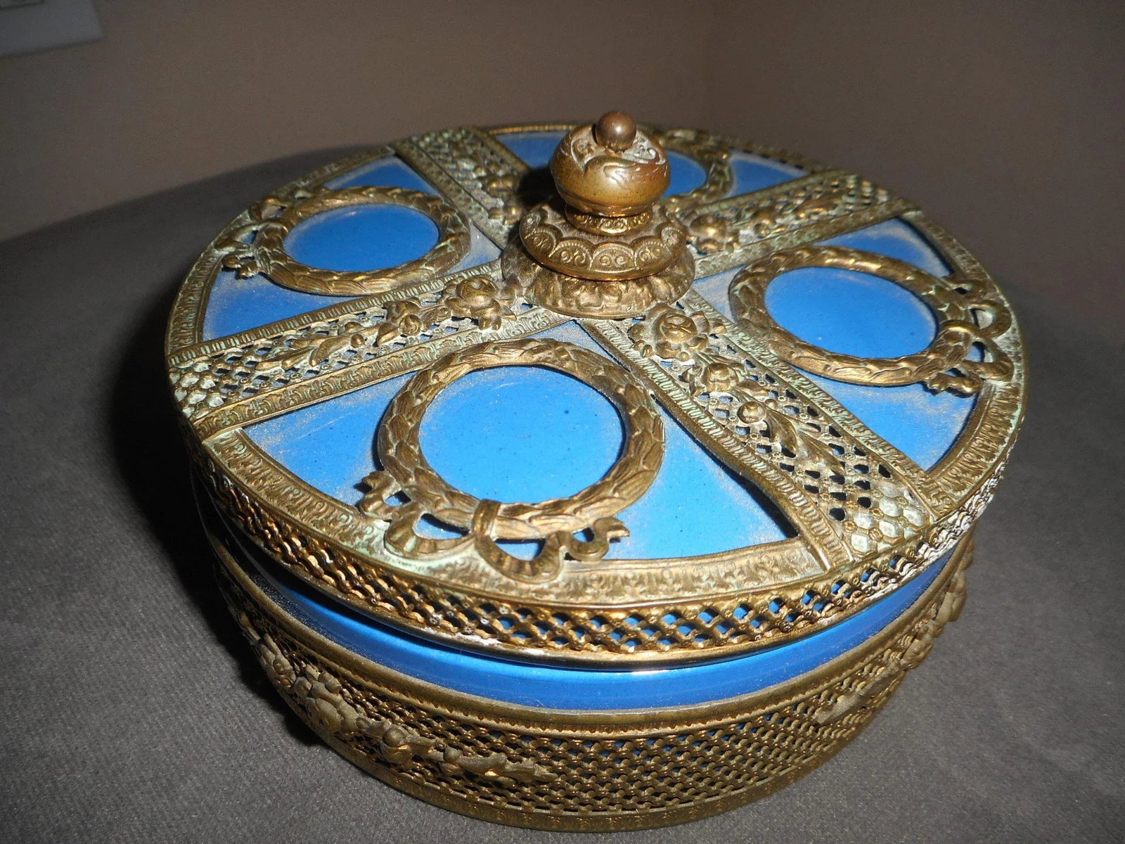 Azure Blue and Copper Overlay Box - 6