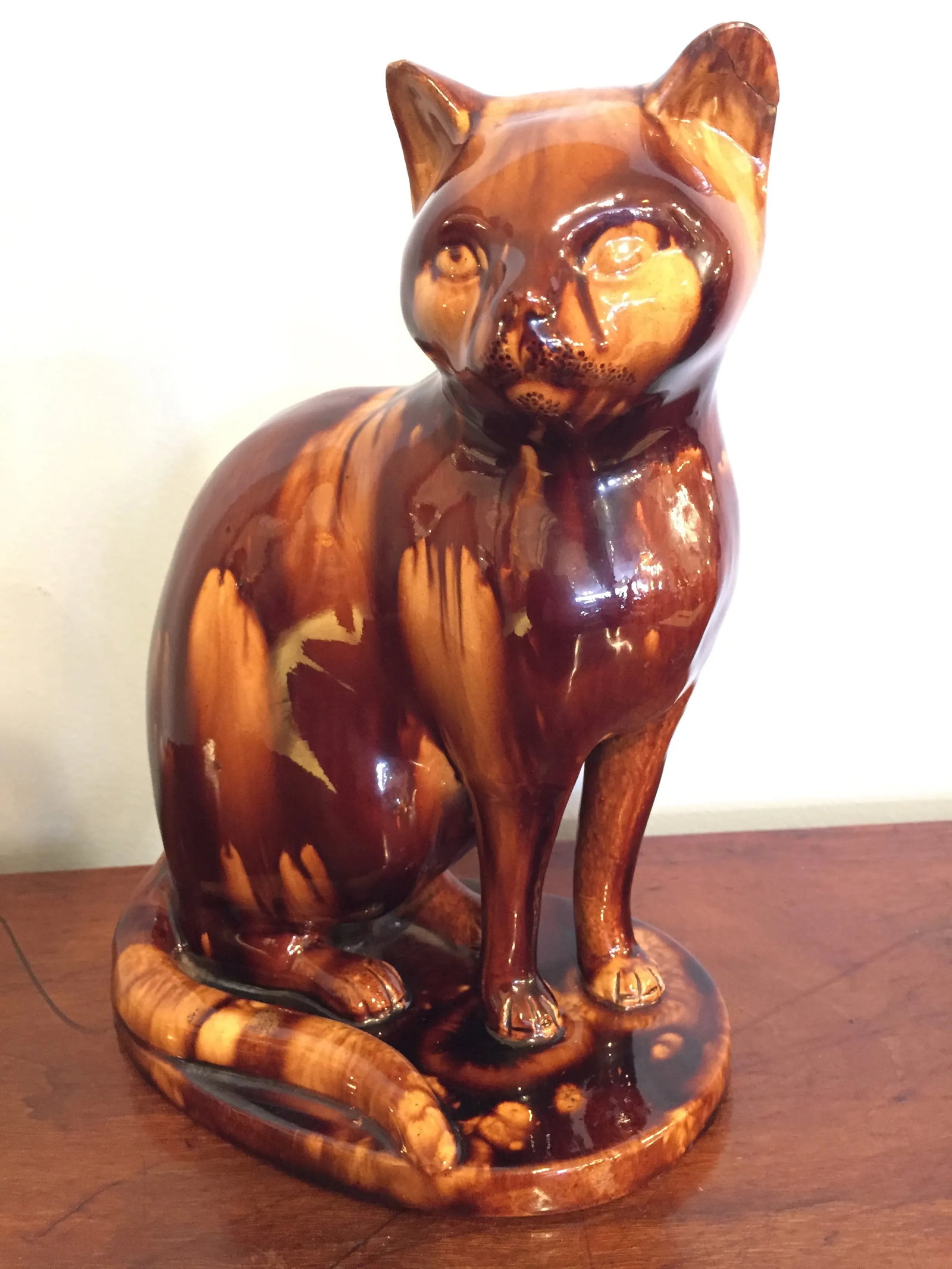 English Treacleware Cat Figure - 3
