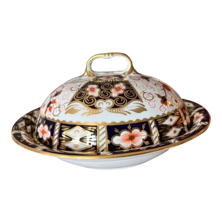 Antique Royal Crown Derby Imari Covered Muffin Dish (1 of 6)