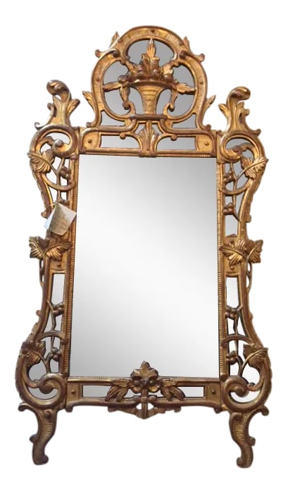 Vintage French Gilt-Wood W/Fruit Basket Motif Mirror (1 of 6)