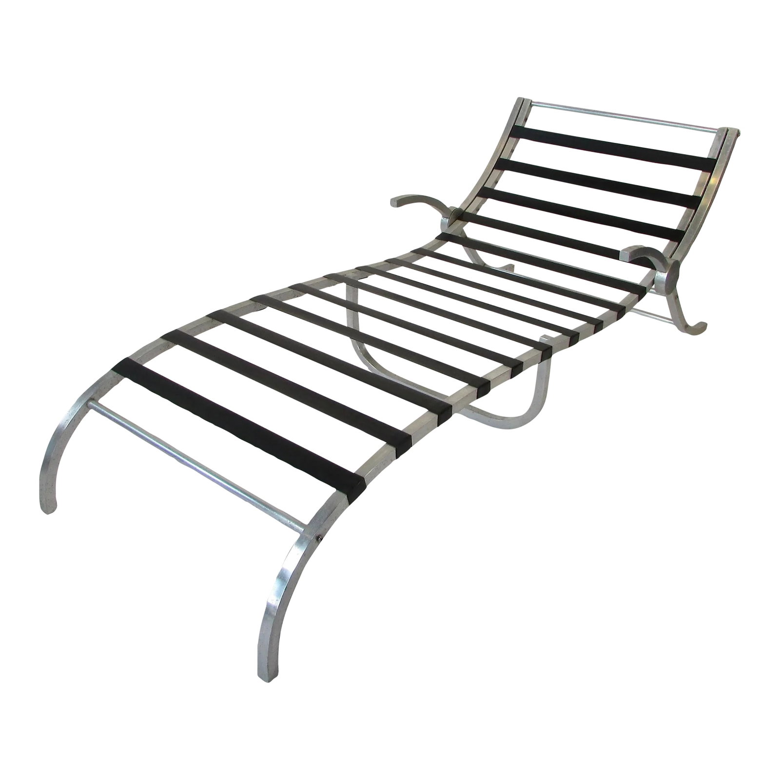 1960s Aluminum Framed Webbed Chaise Lounge (1 of 10)