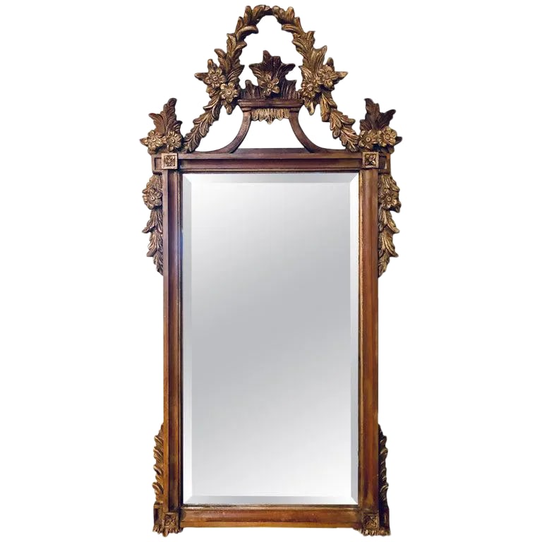 A Gilt Gold Italian Acanthus Leaf Carved Wall or Console Mirror (1 of 12)