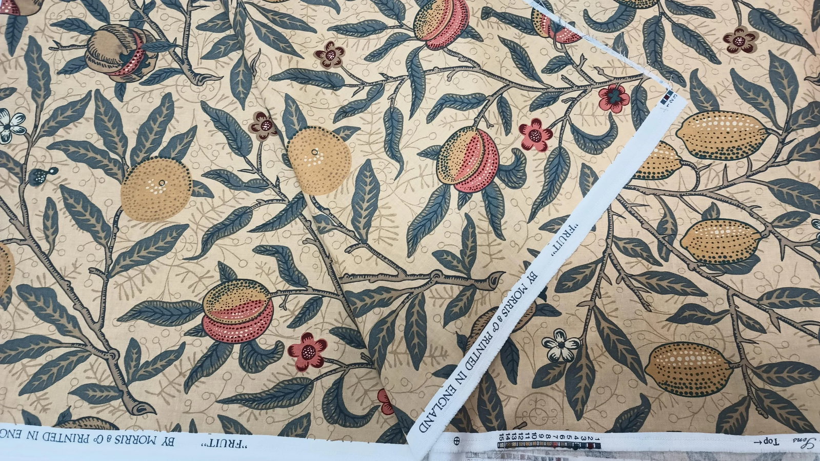 Morris and Co. "Fruit" Sanderson and Sons Vintage Cotton Fabric 3.75 Yard Piece - 2